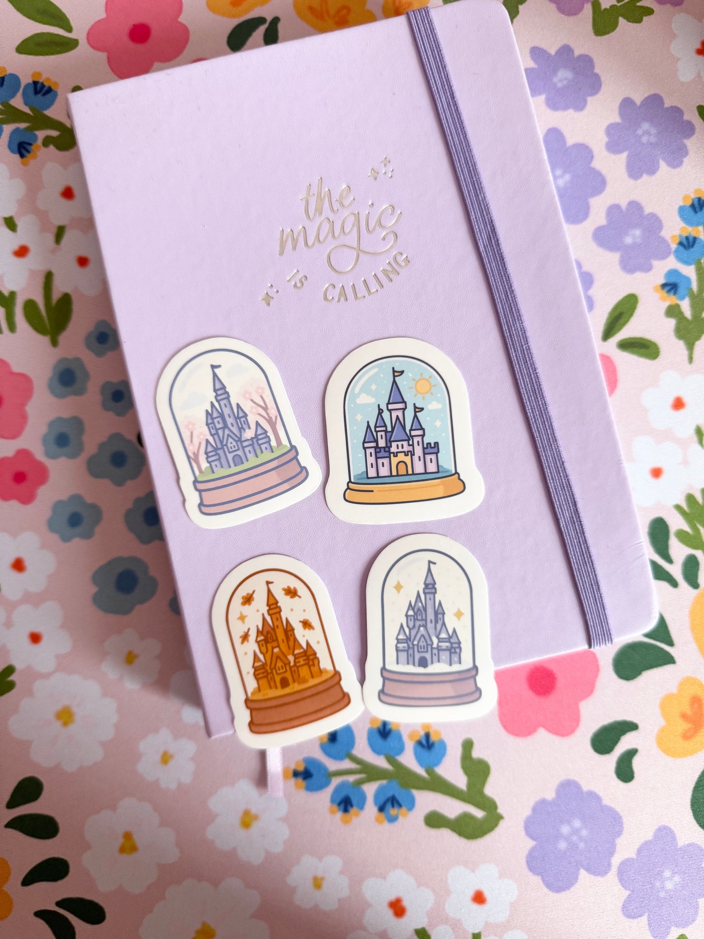 Seasonal Magical Snow Globes Clear Sticker Set