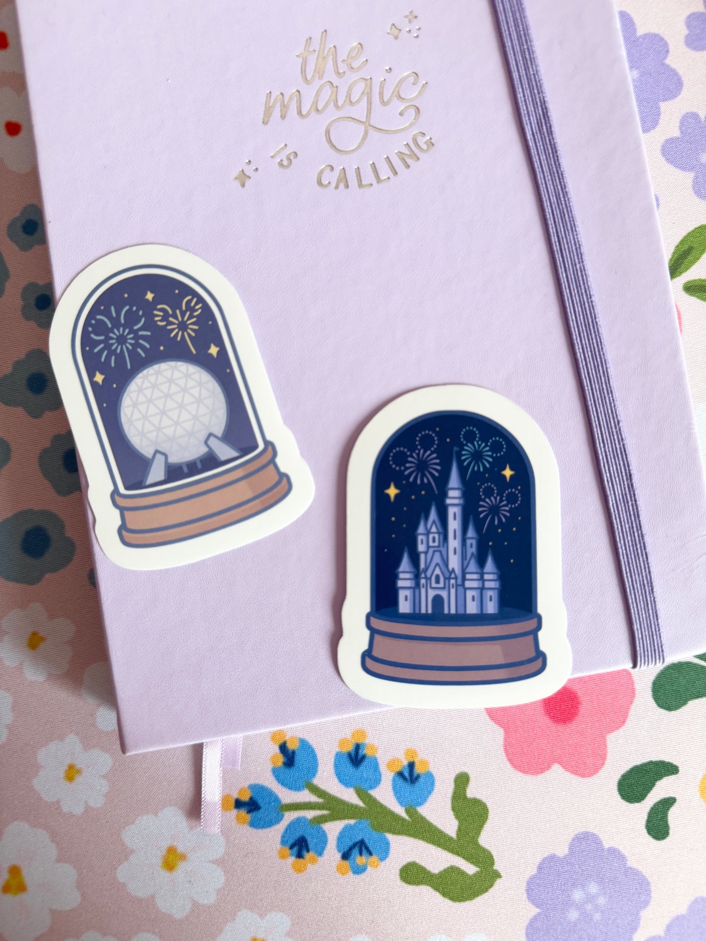 Magical Castle Fireworks Snow Globes Clear Sticker