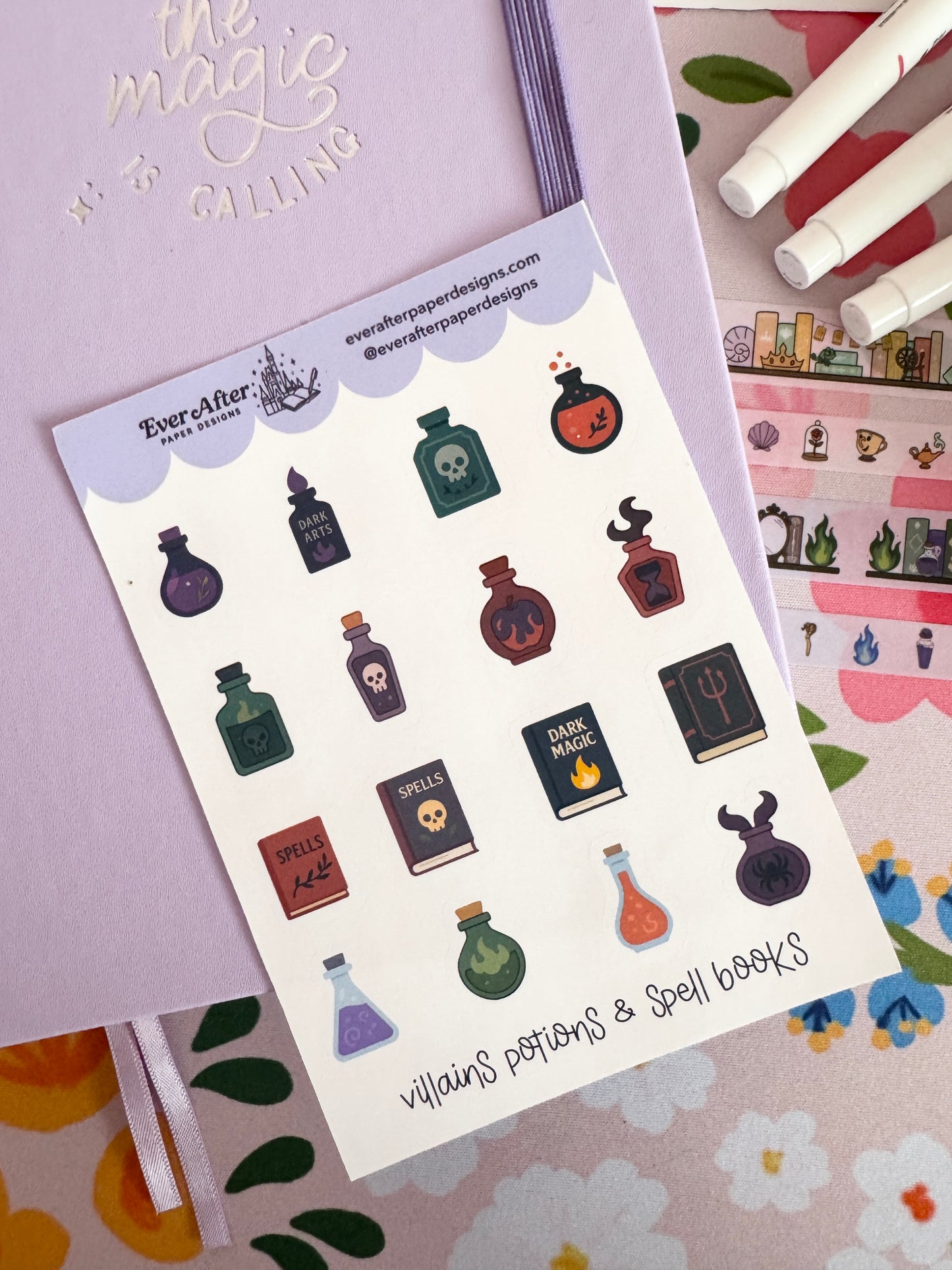Villains Potions & Spellbooks Sticker Sheet