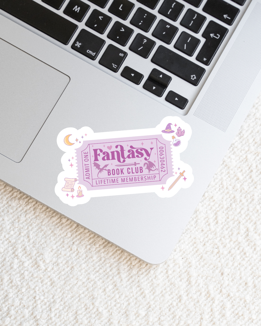 Fantasy Book Club Lifetime Ticket Vinyl Sticker