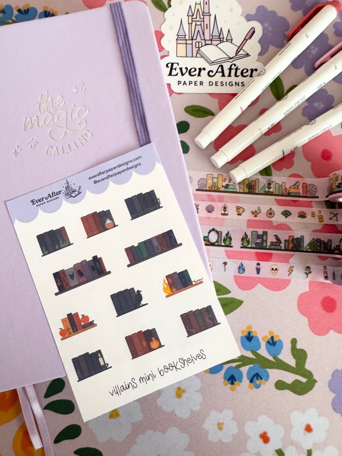 Villains Mini Bookshelves Sticker Sheet