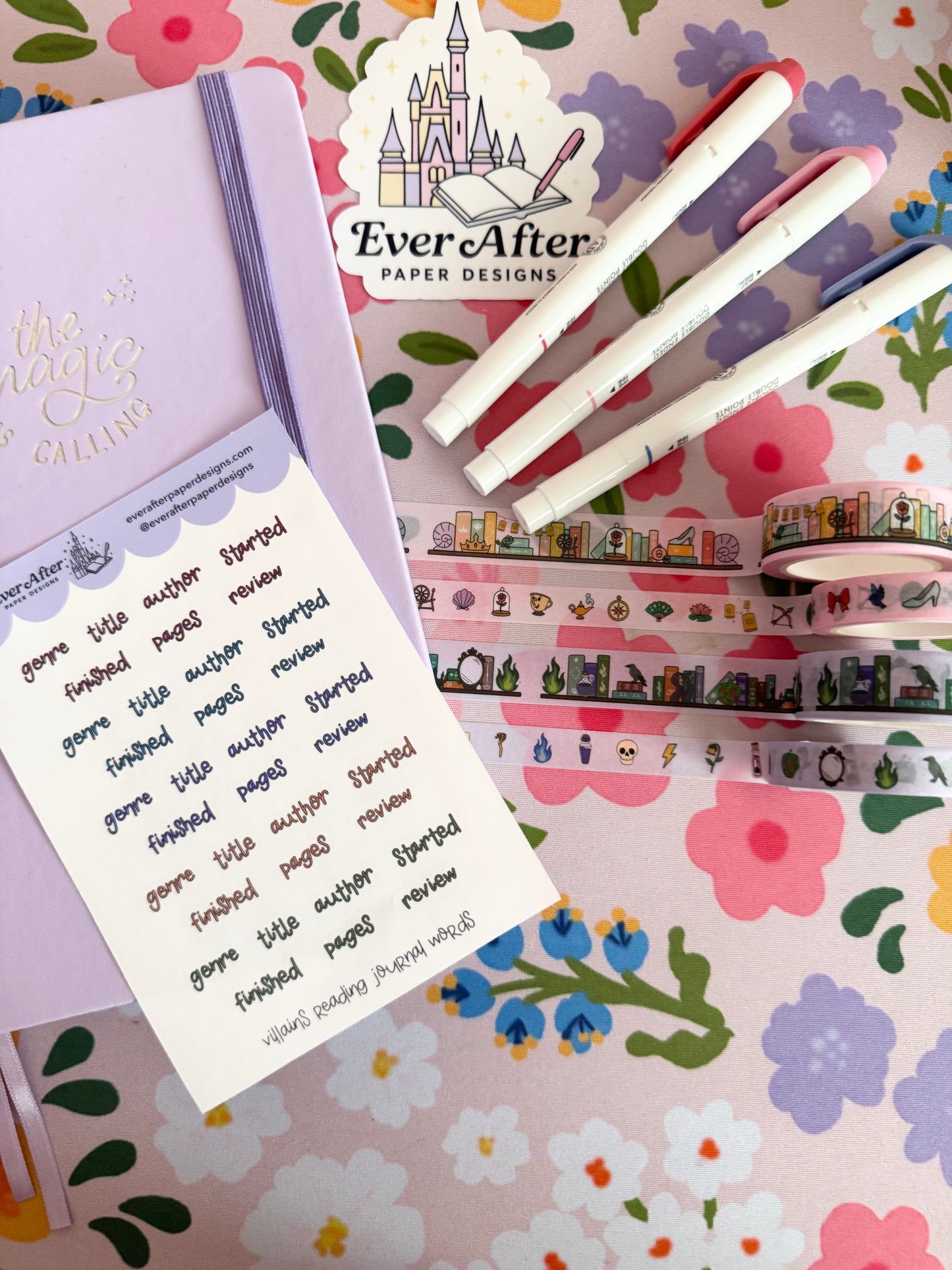 Villains Reading Journal Words Sticker Sheet
