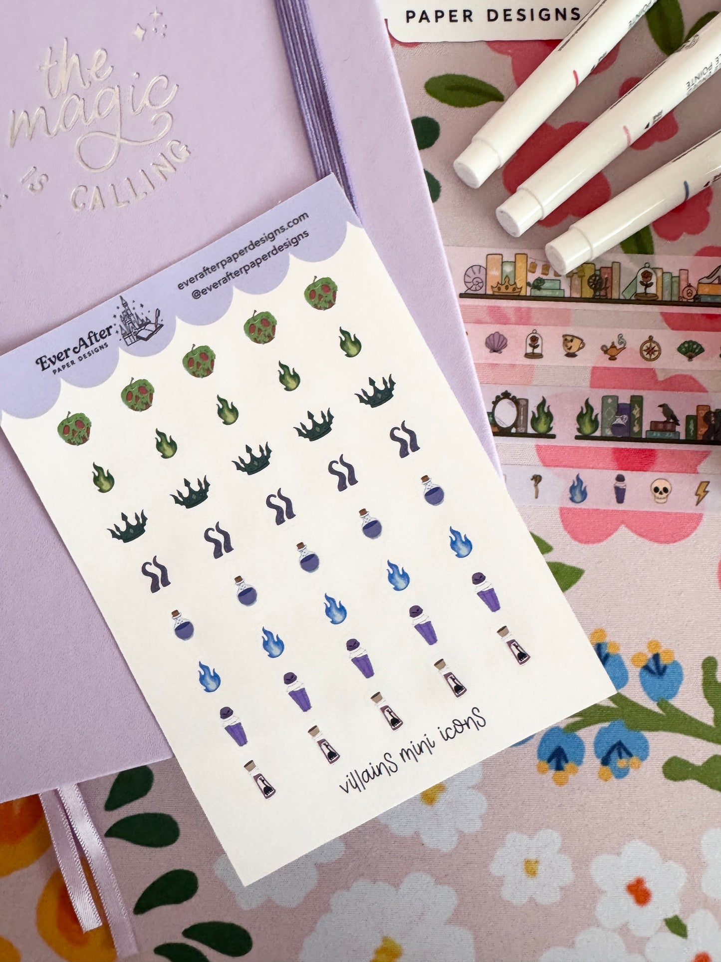 Villains Mini Icons Sticker Sheet