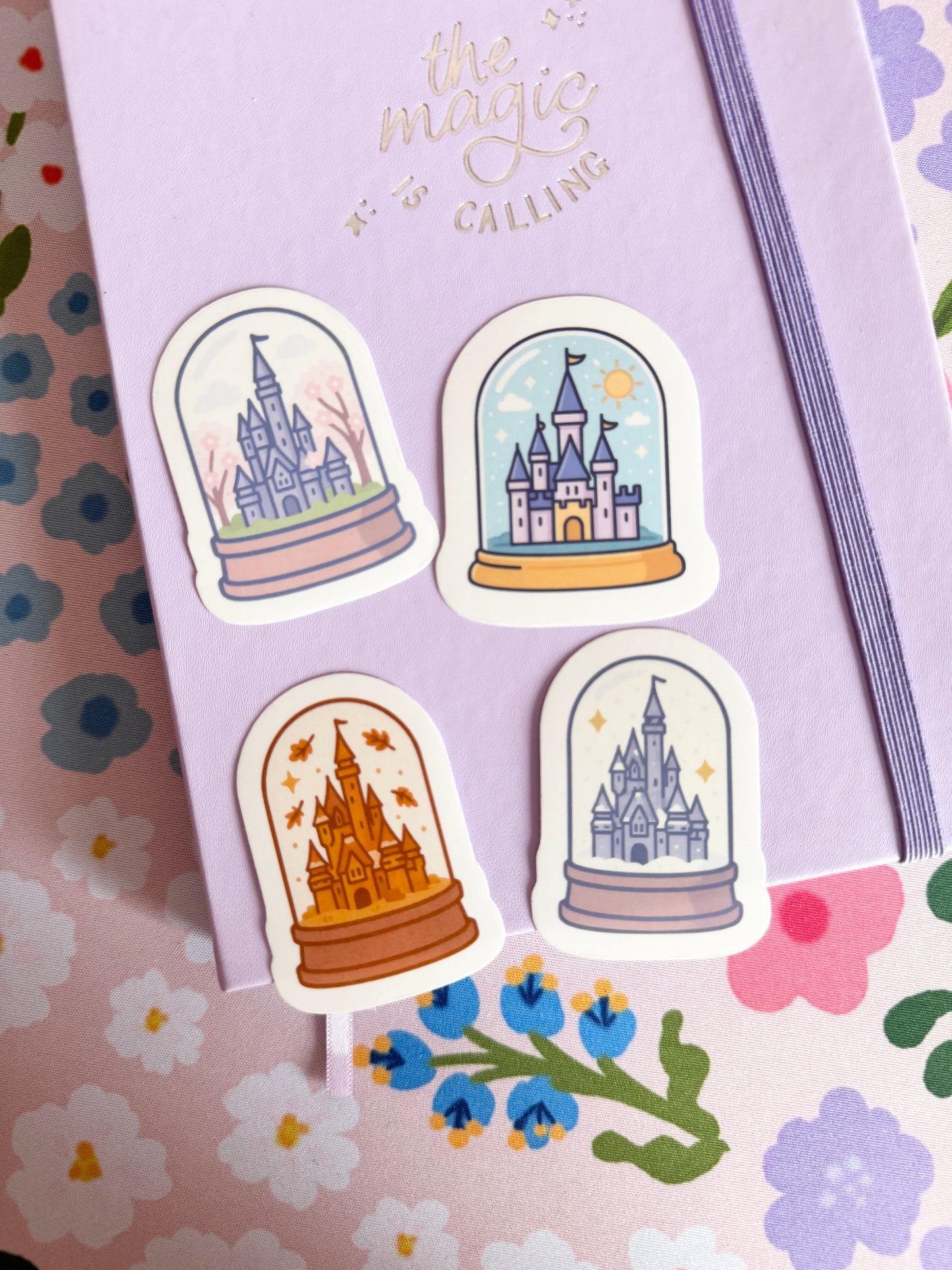 Seasonal Magical Snow Globes Clear Sticker Set