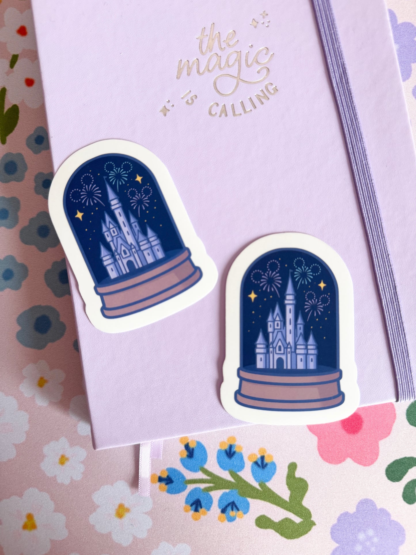 Magical Castle Fireworks Snow Globes Clear Sticker