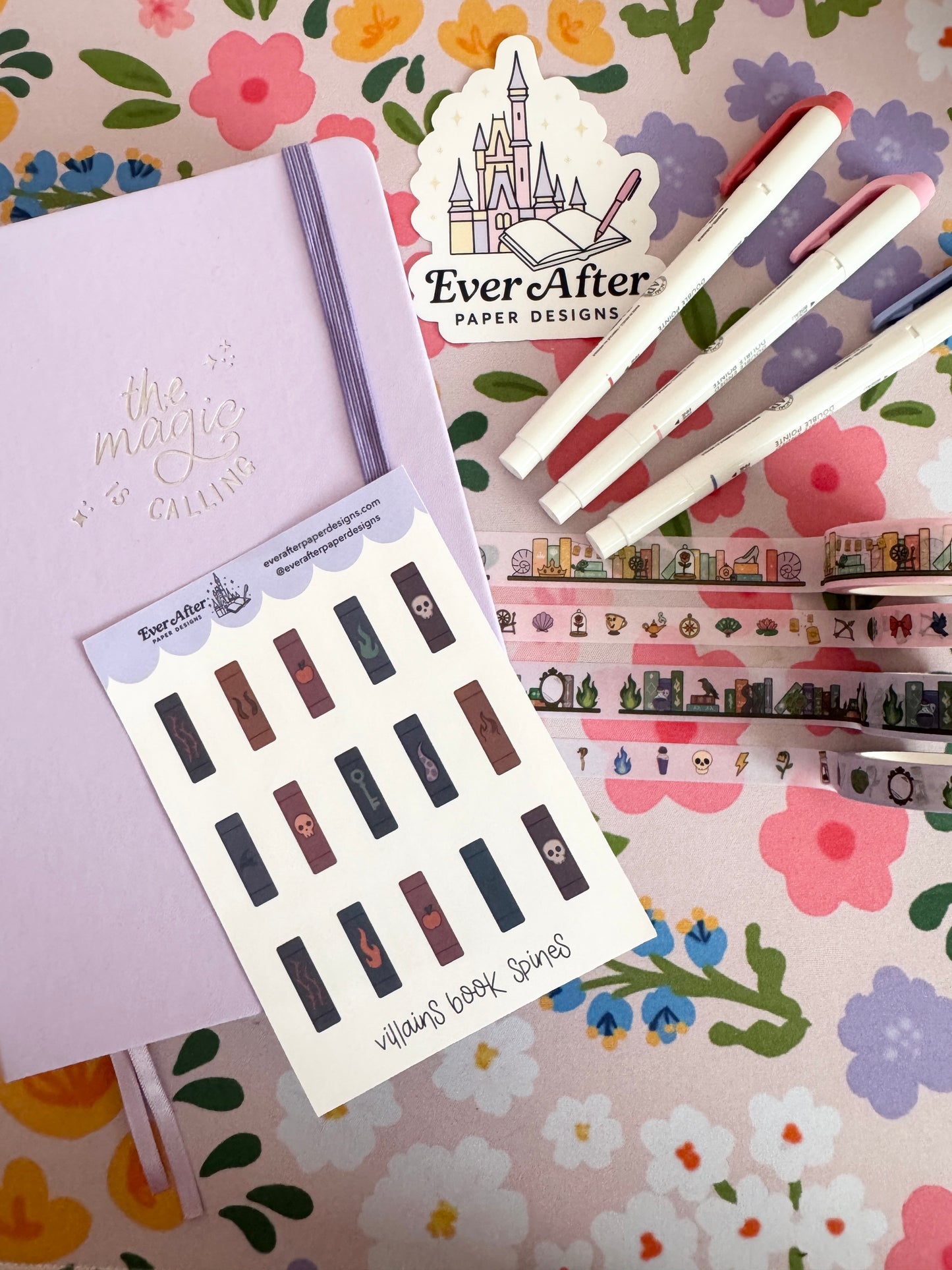 Villains Book Spines Sticker Sheet