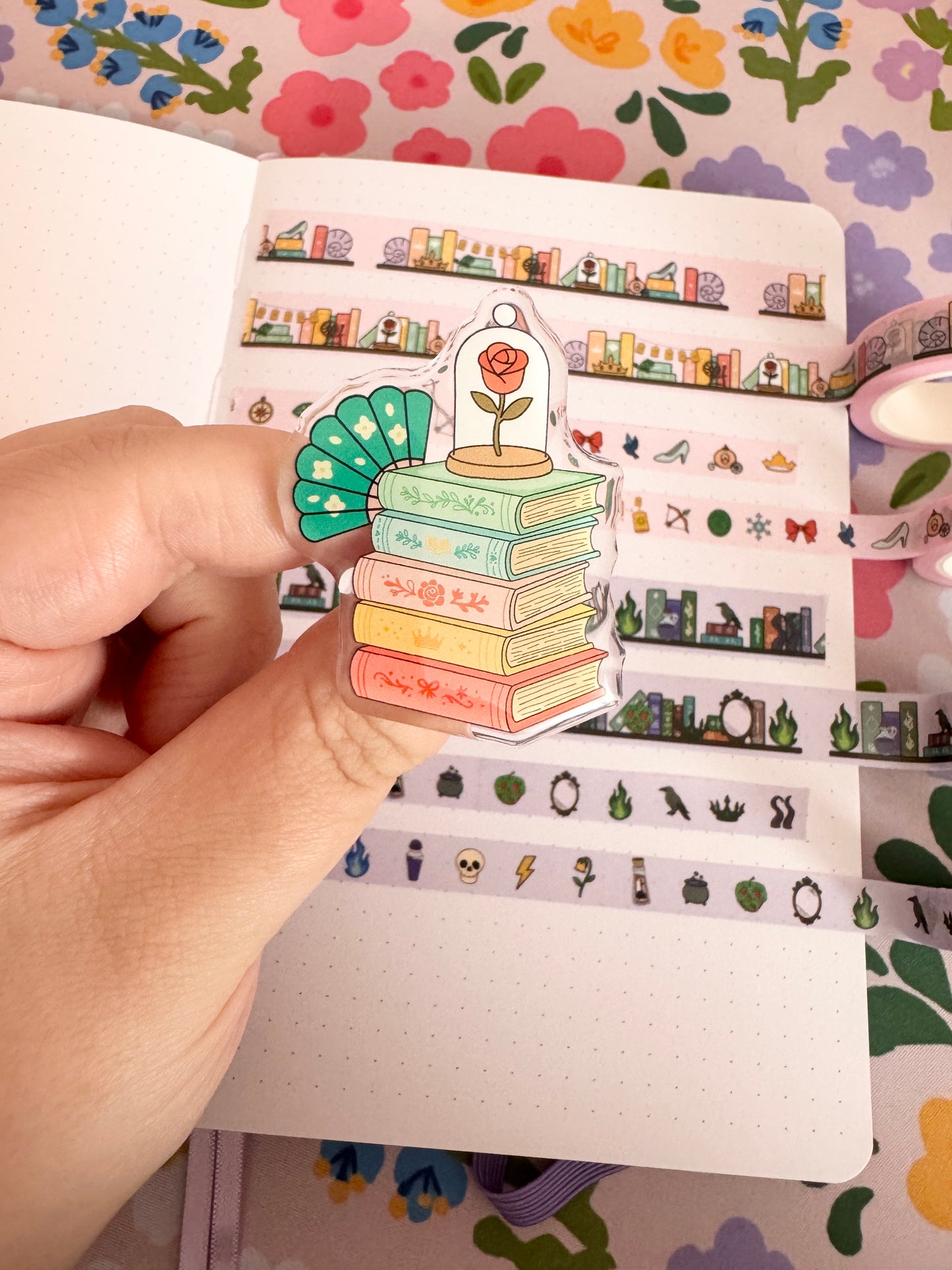 Princess Book Stack Acrylic Pin