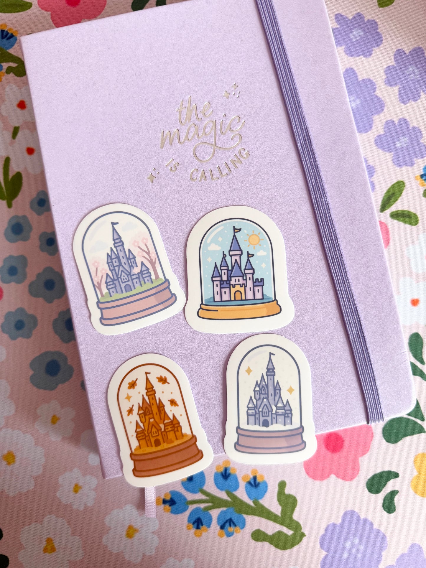 Seasonal Magical Snow Globes Clear Sticker Set