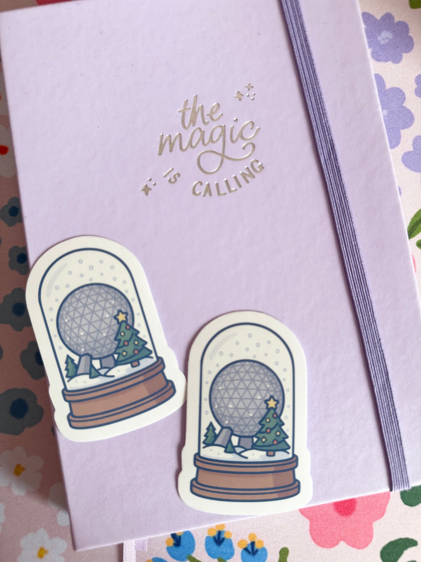 Magical Golf Ball Christmas Snow Globes Clear Sticker