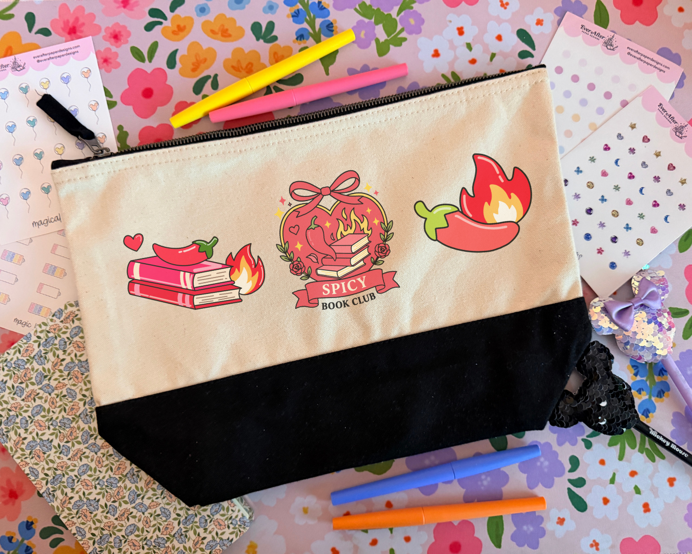 Spicy Book Club Trio Bookish Pouch