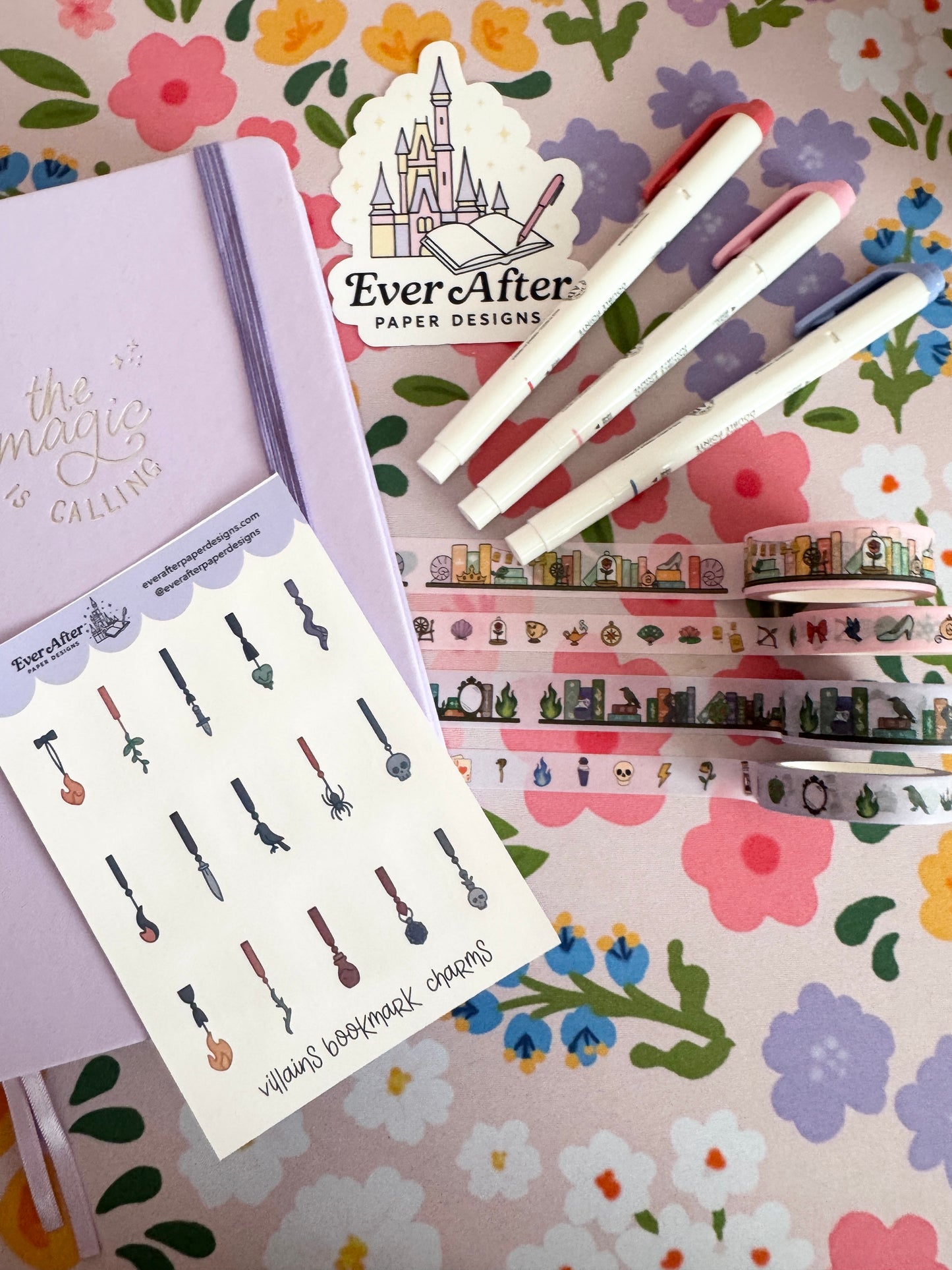 Villains Bookmark Charms Sticker Sheet