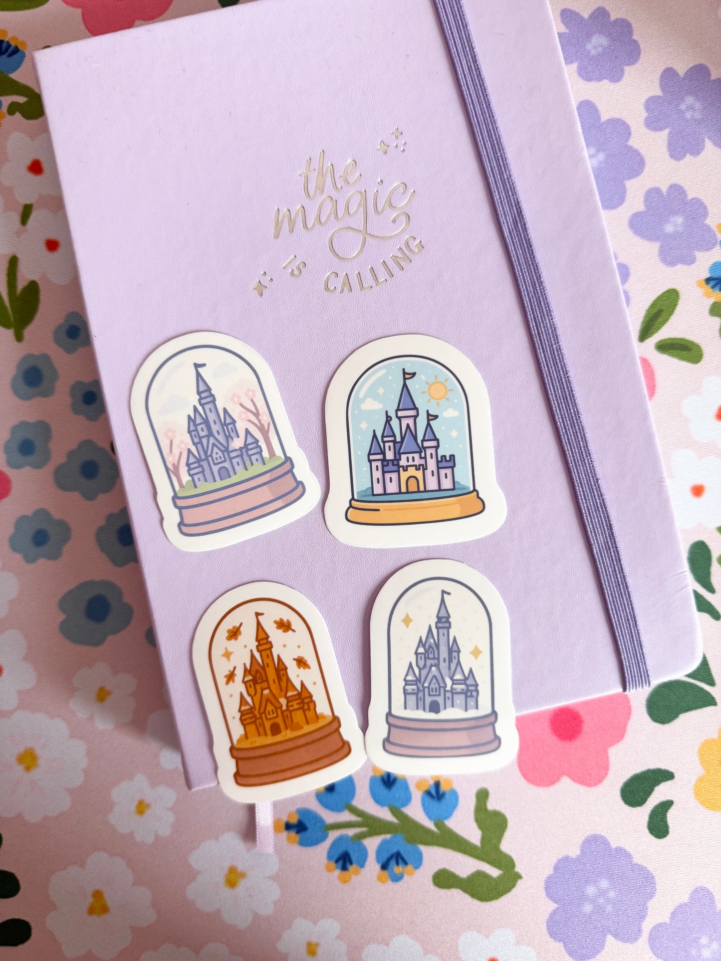 Seasonal Magical Snow Globes Clear Sticker Set