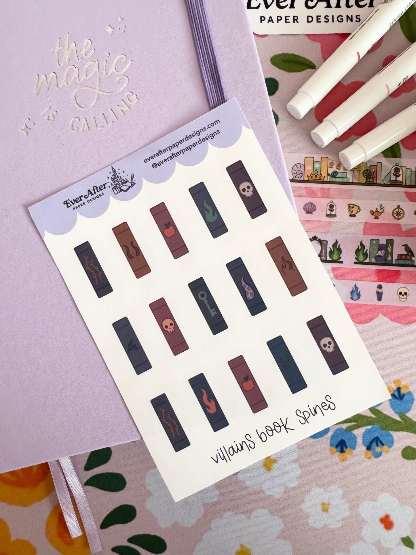 Villains Book Spines Sticker Sheet