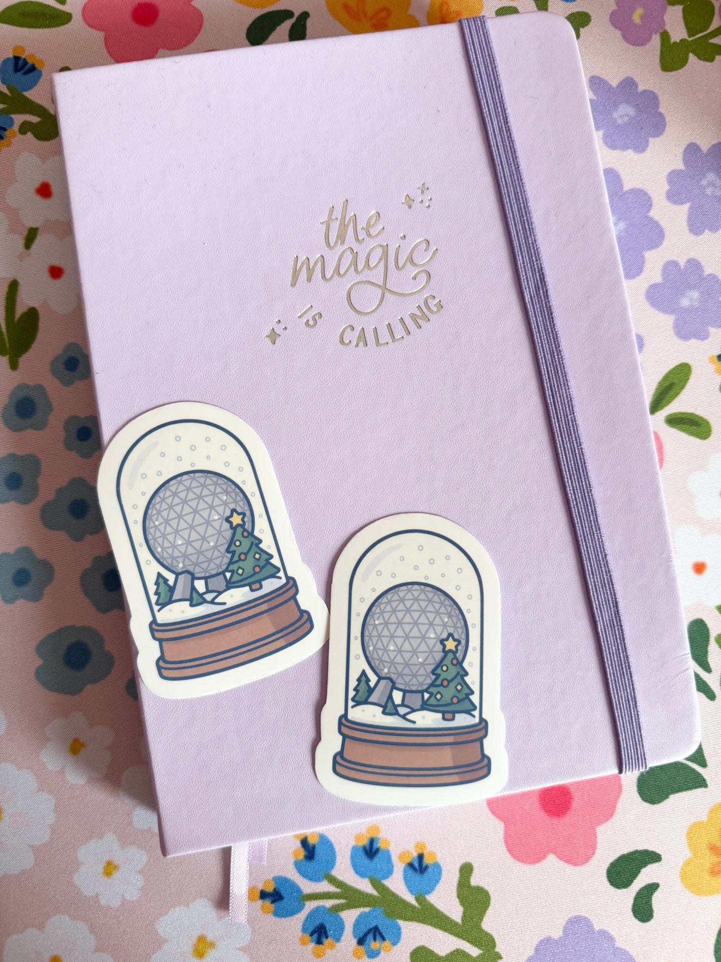 Magical Golf Ball Christmas Snow Globes Clear Sticker