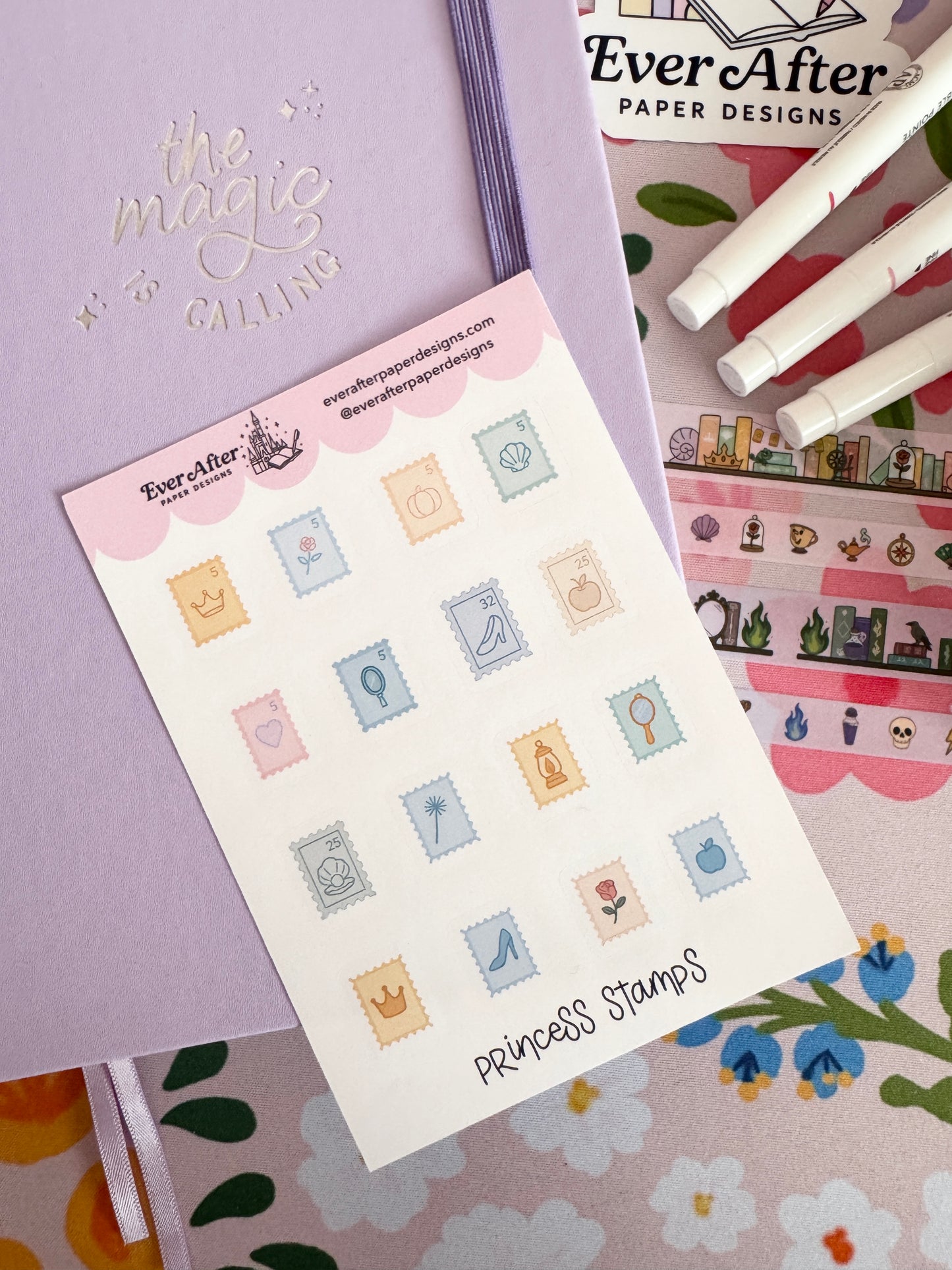 Princess Stamps Sticker Sheet