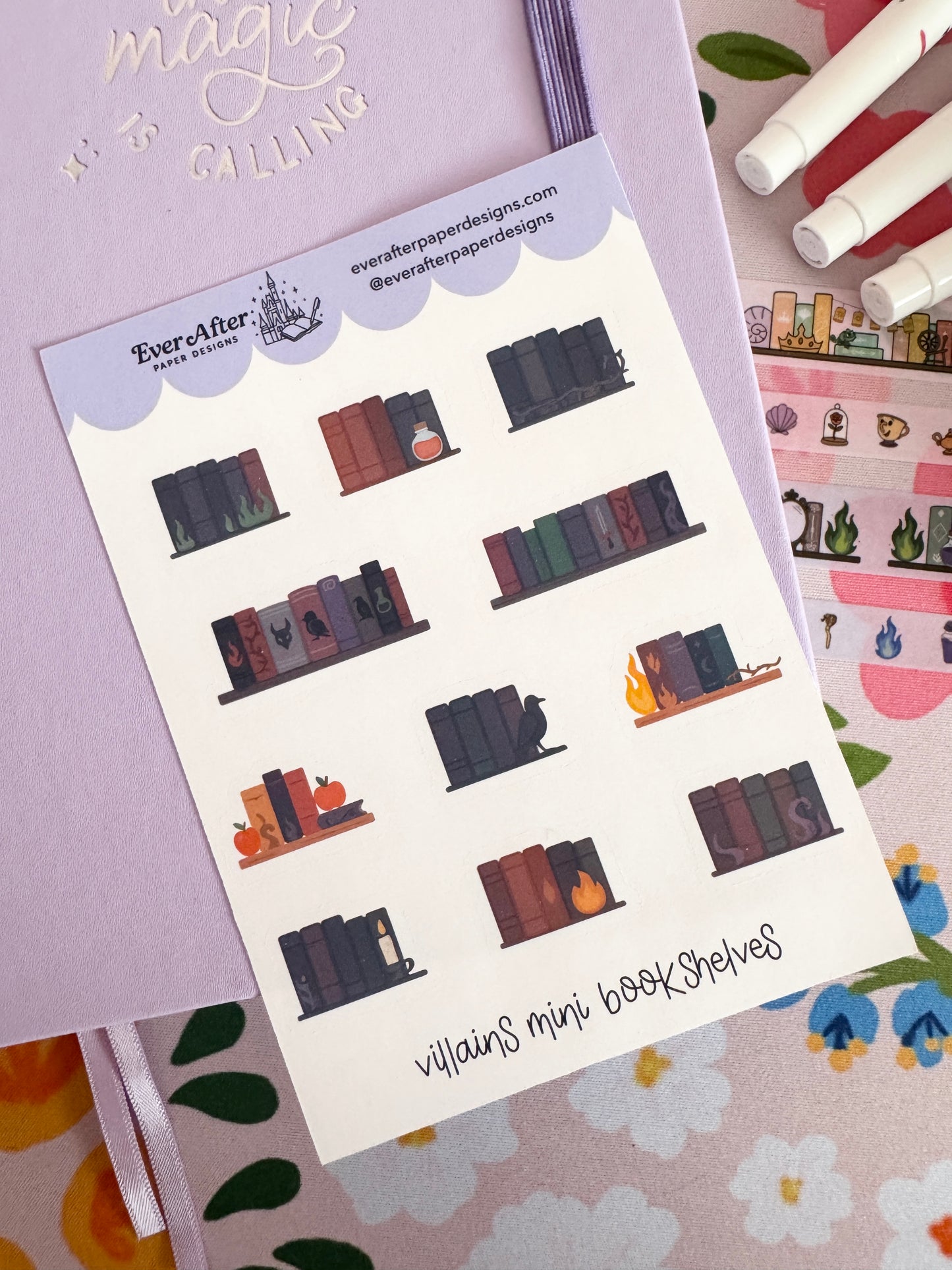 Villains Mini Bookshelves Sticker Sheet