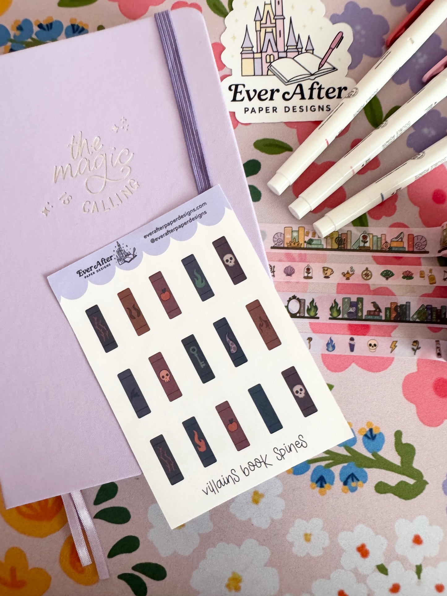 Villains Book Spines Sticker Sheet