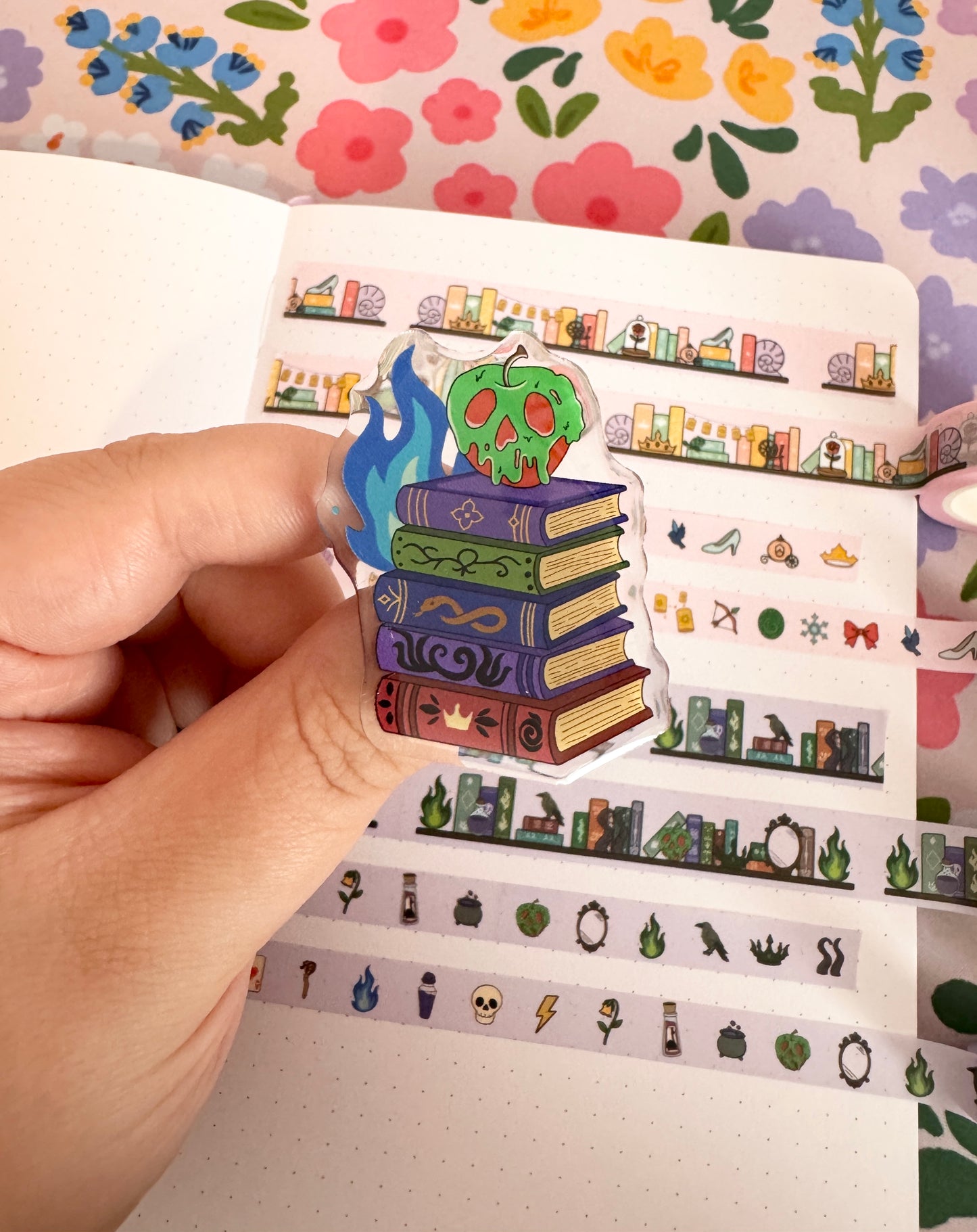 Villains Book Stack Acrylic Pin