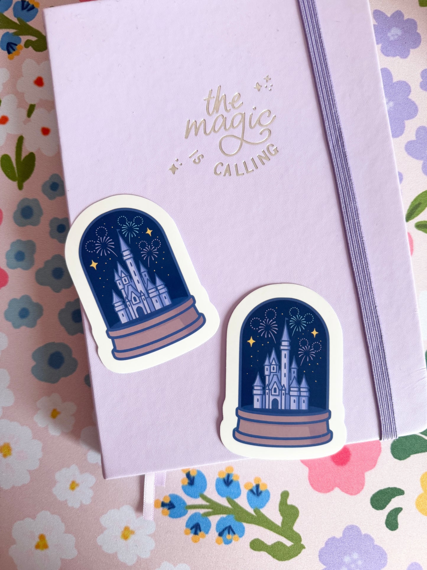Magical Castle Fireworks Snow Globes Clear Sticker