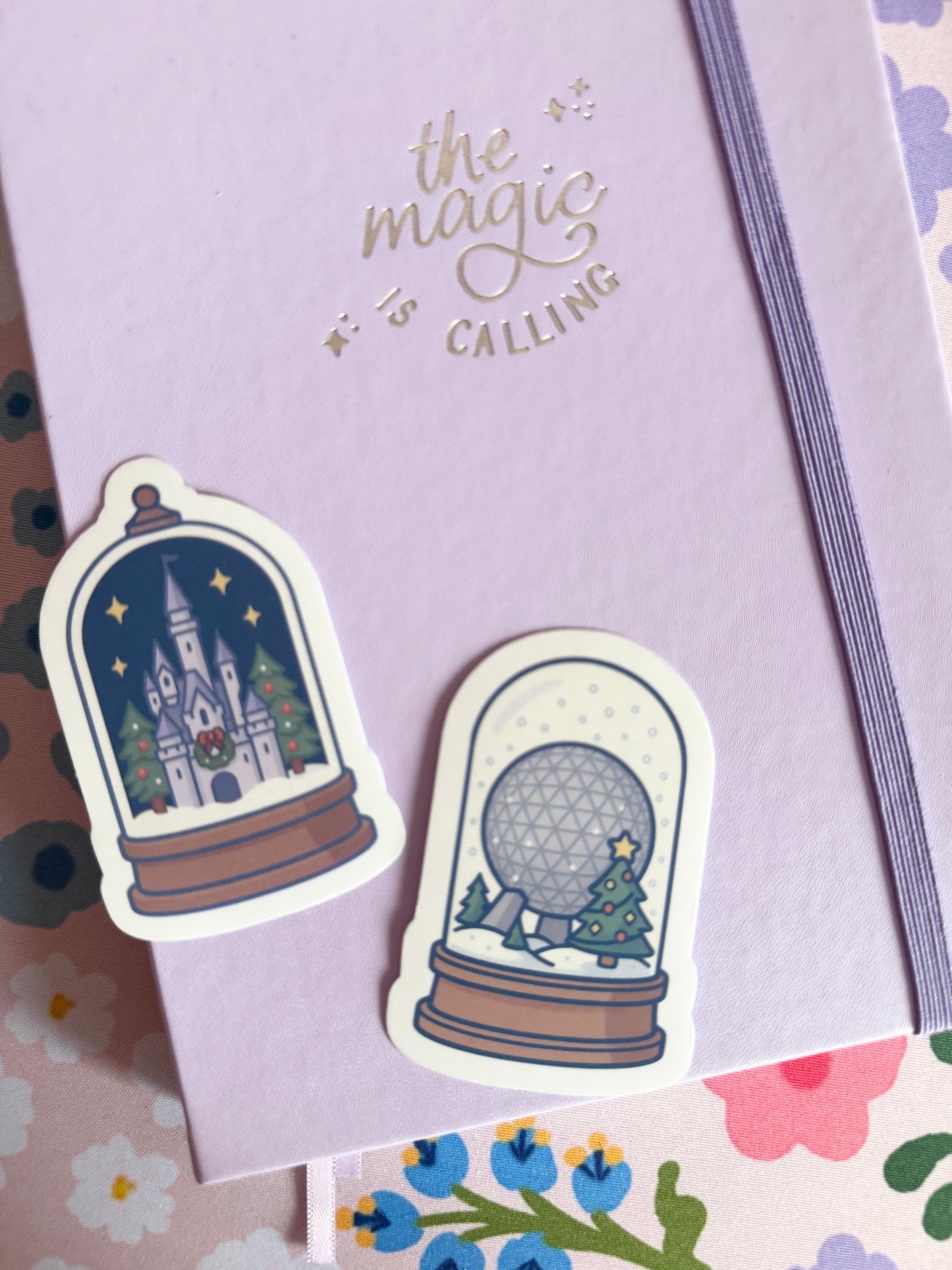 Magical Golf Ball Christmas Snow Globes Clear Sticker