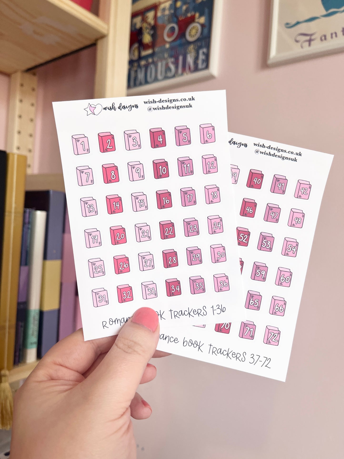 Romance Book Trackers Vinyl Sticker Sheets