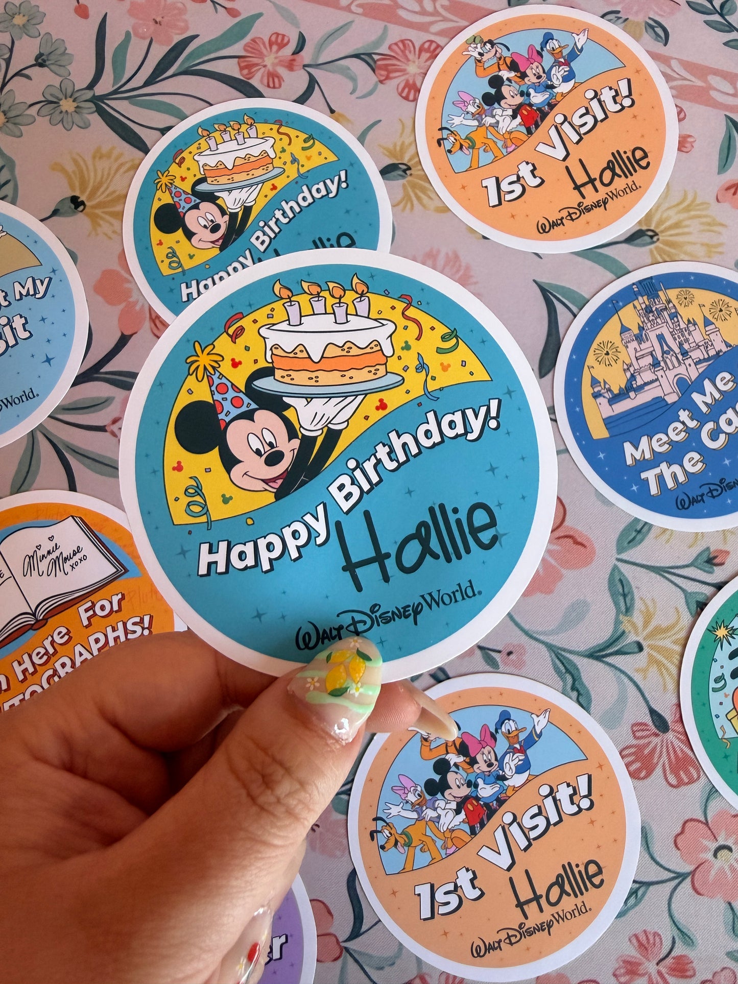 Happy Birthday Button Badge Vinyl Custom Sticker