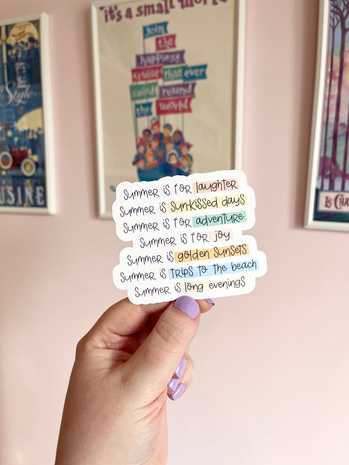 'Summer is...for laughter' Vinyl Sticker