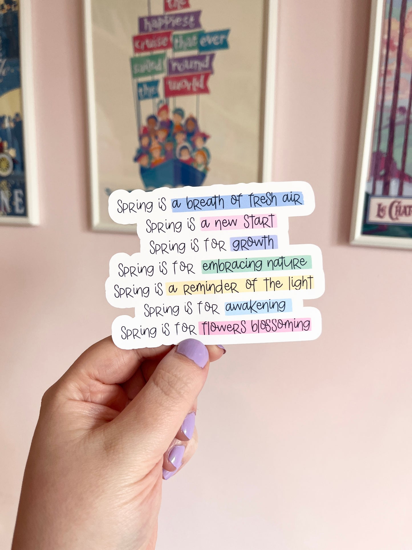 'Spring is...a breath of fresh air' Vinyl Sticker