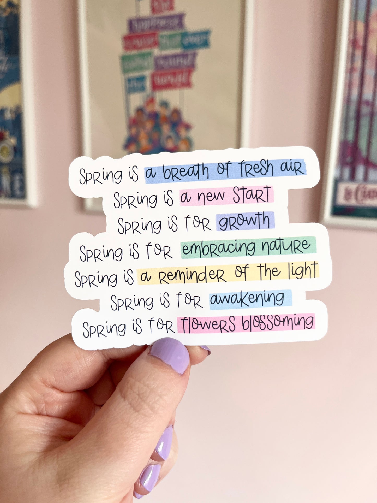 'Spring is...a breath of fresh air' Vinyl Sticker