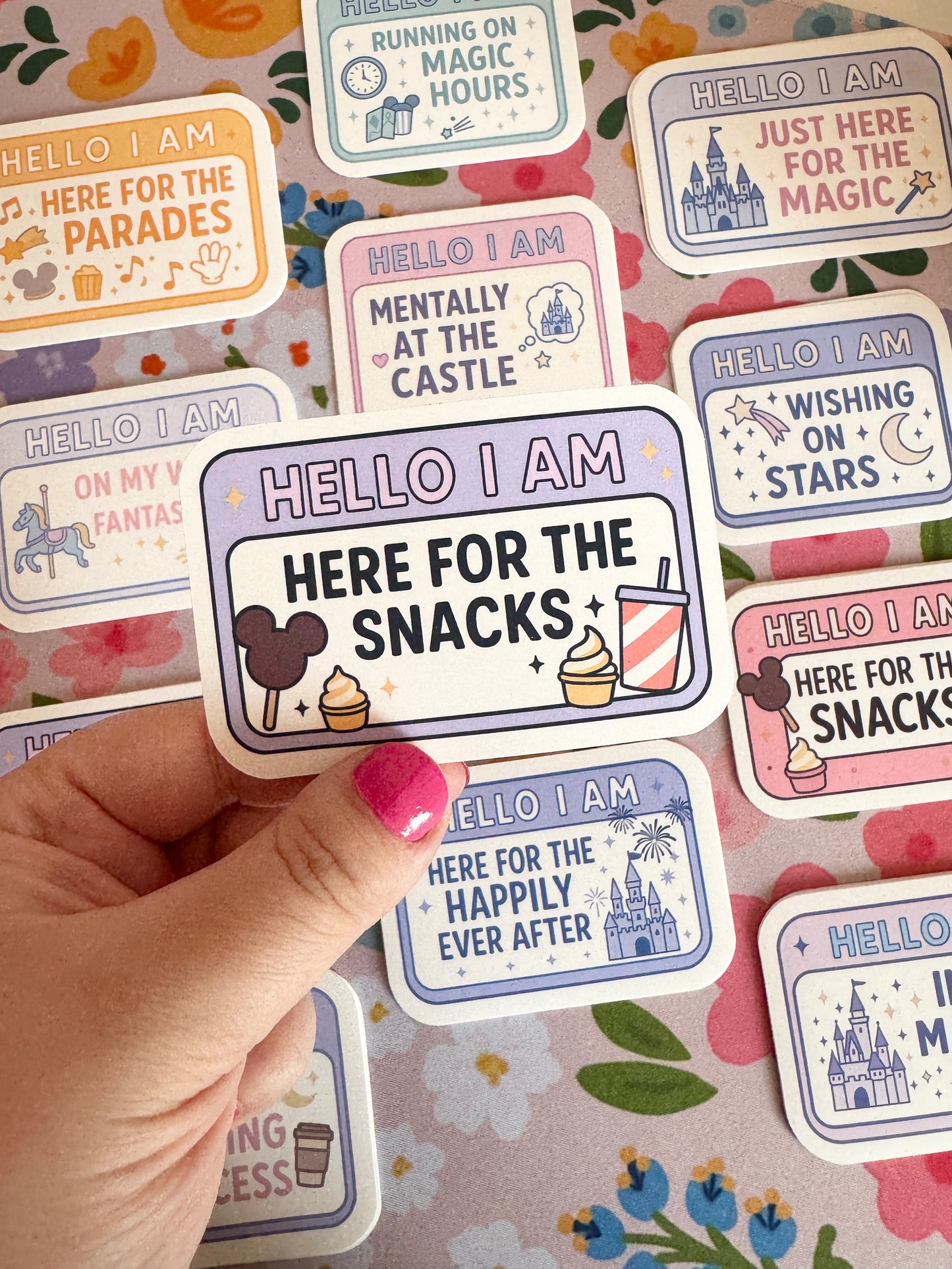 Hello I Am Here For The Snacks Lilac Vinyl Sticker