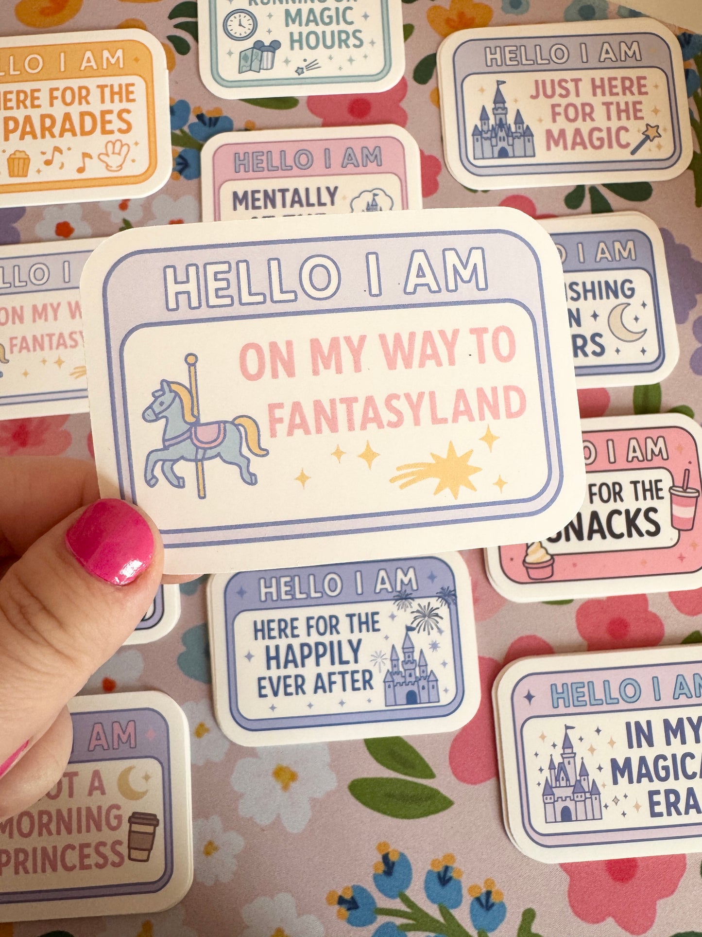 Hello I Am On My Way To Fantasyland Vinyl Sticker