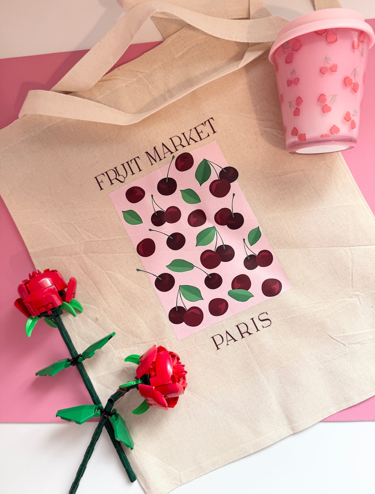 Cherries Fruit Market Tote Bag