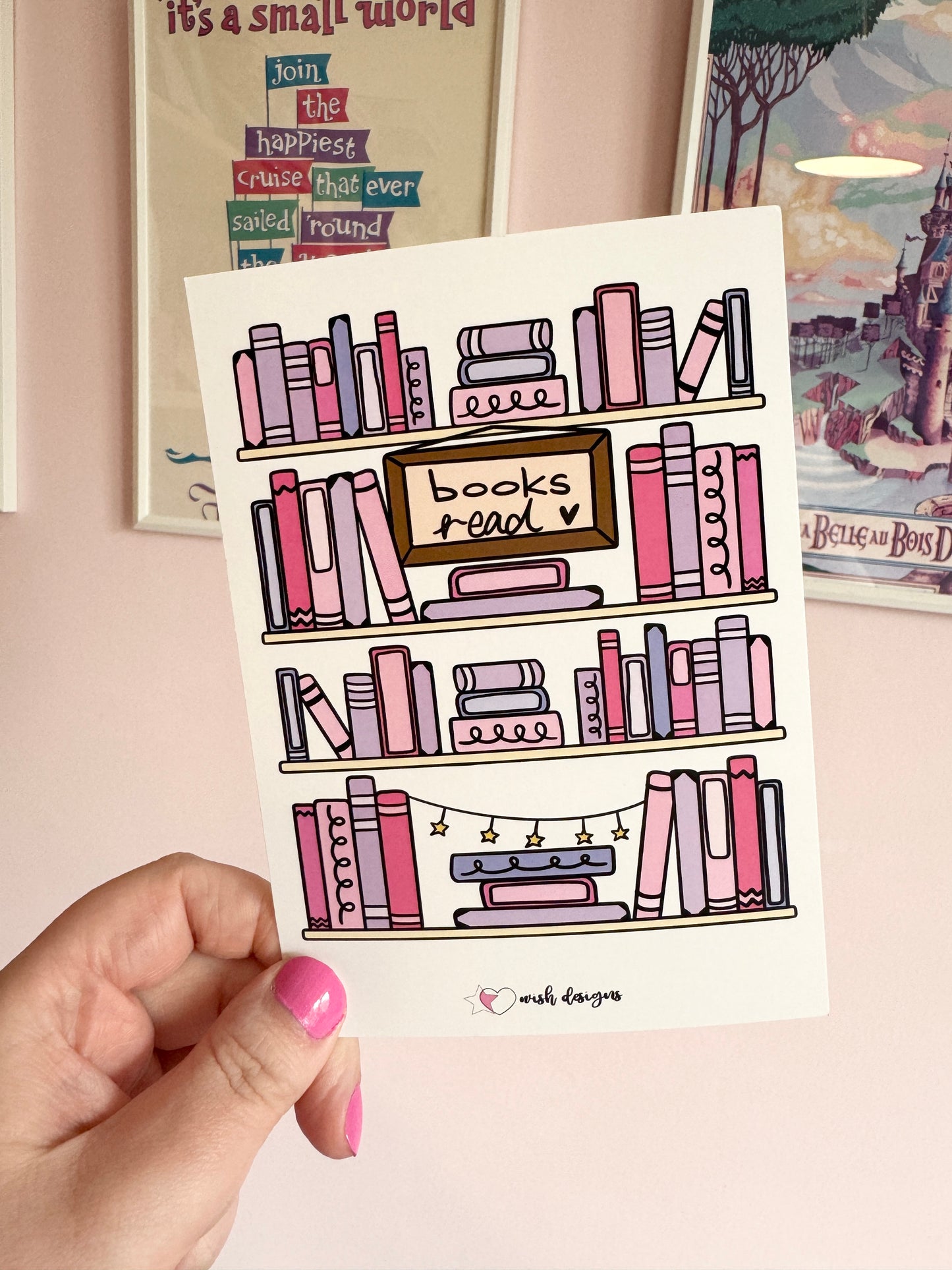 Books Read Postcard (Pinks)