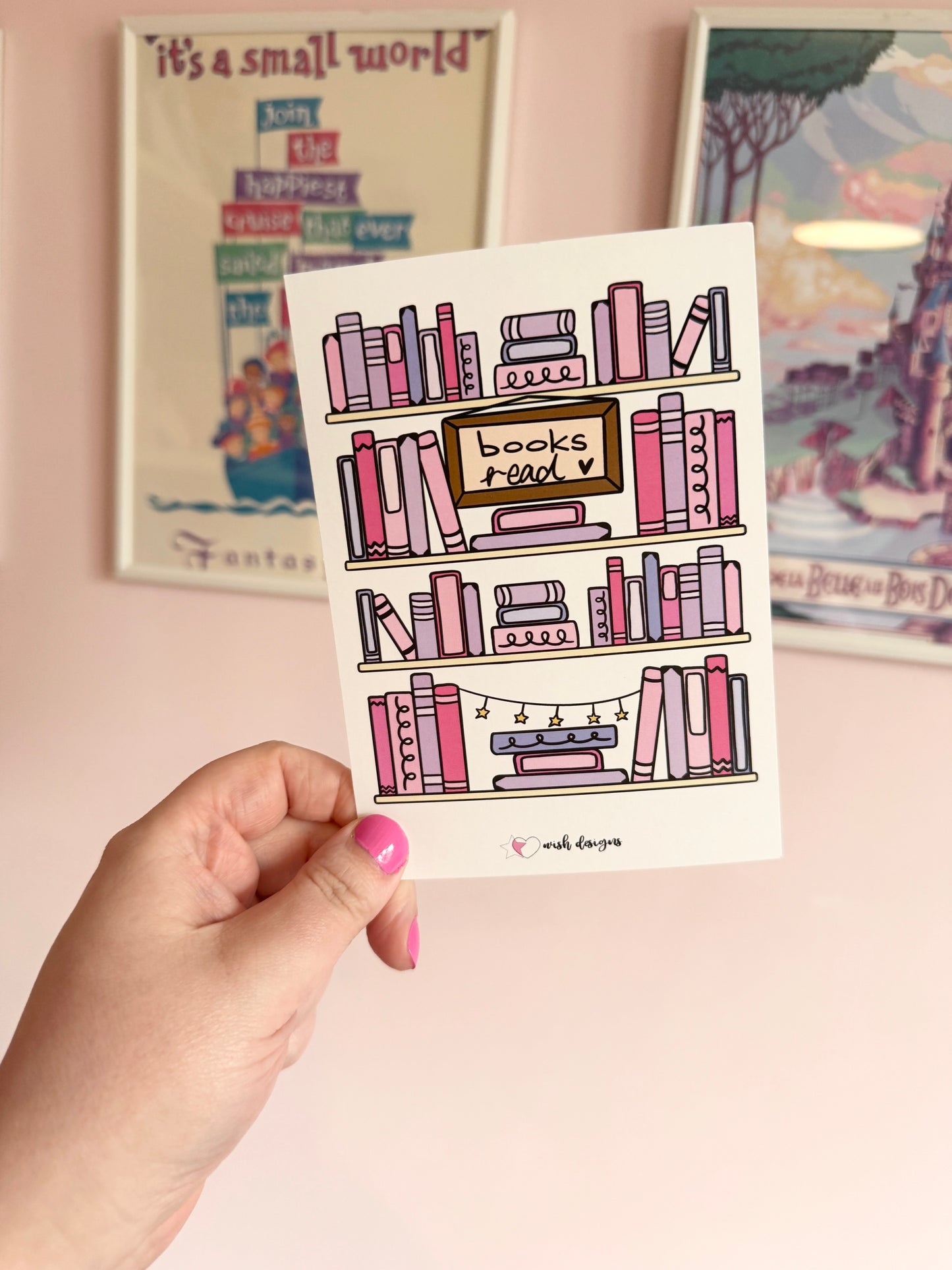 Books Read Postcard (Pinks)
