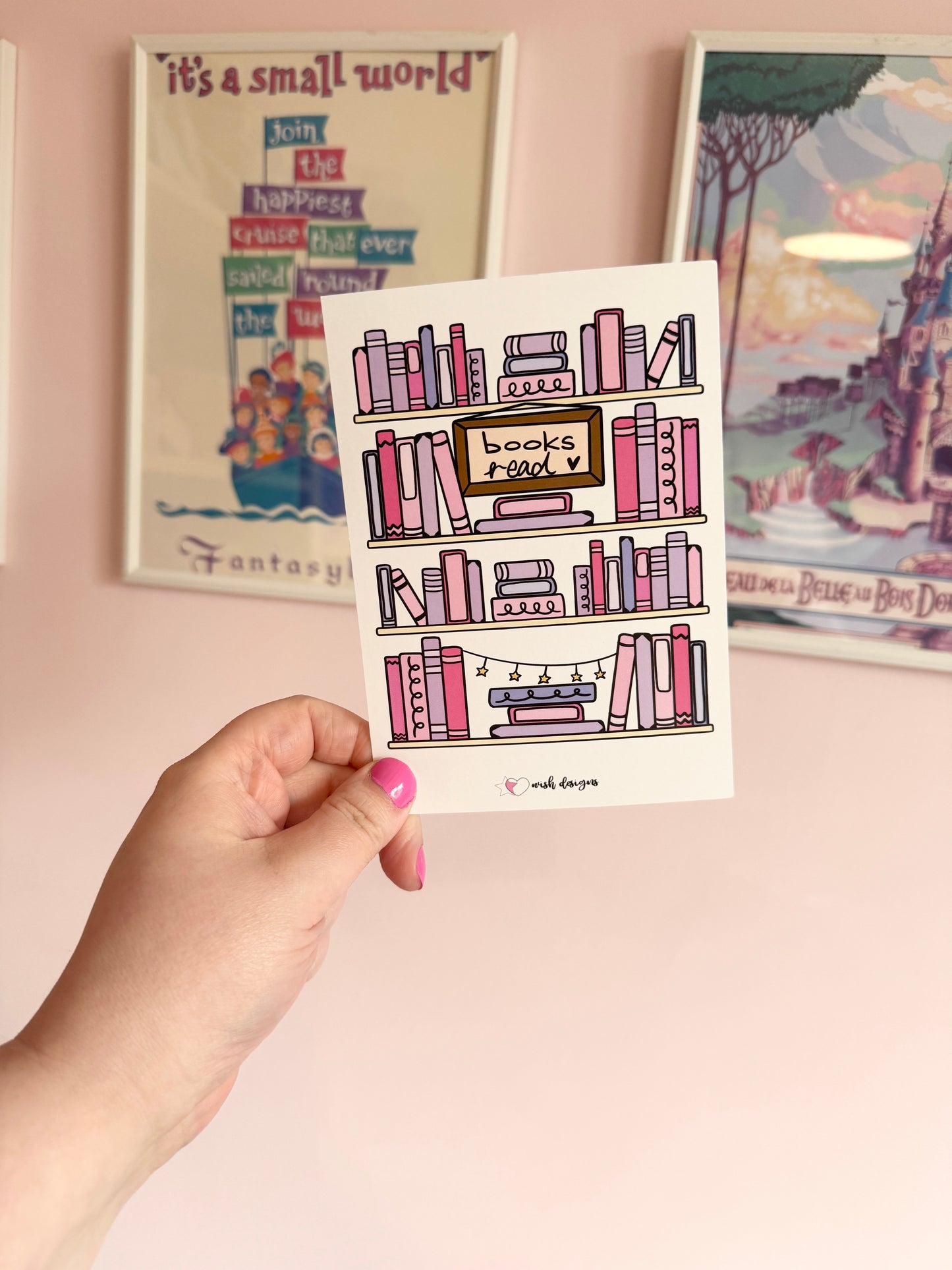 Books Read Postcard (Pinks)