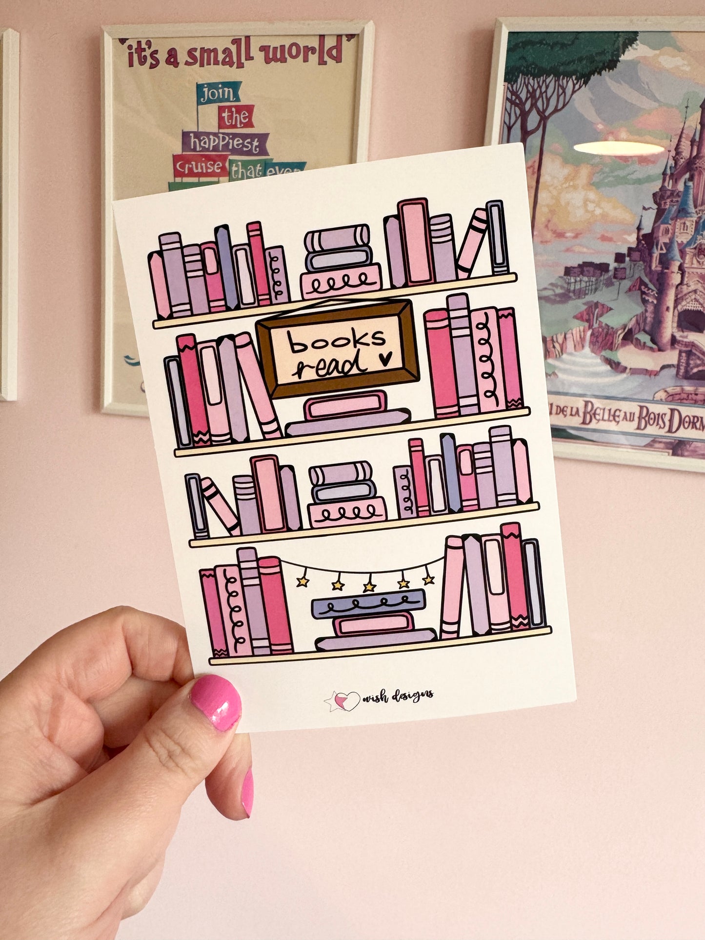 Books Read Postcard (Pinks)