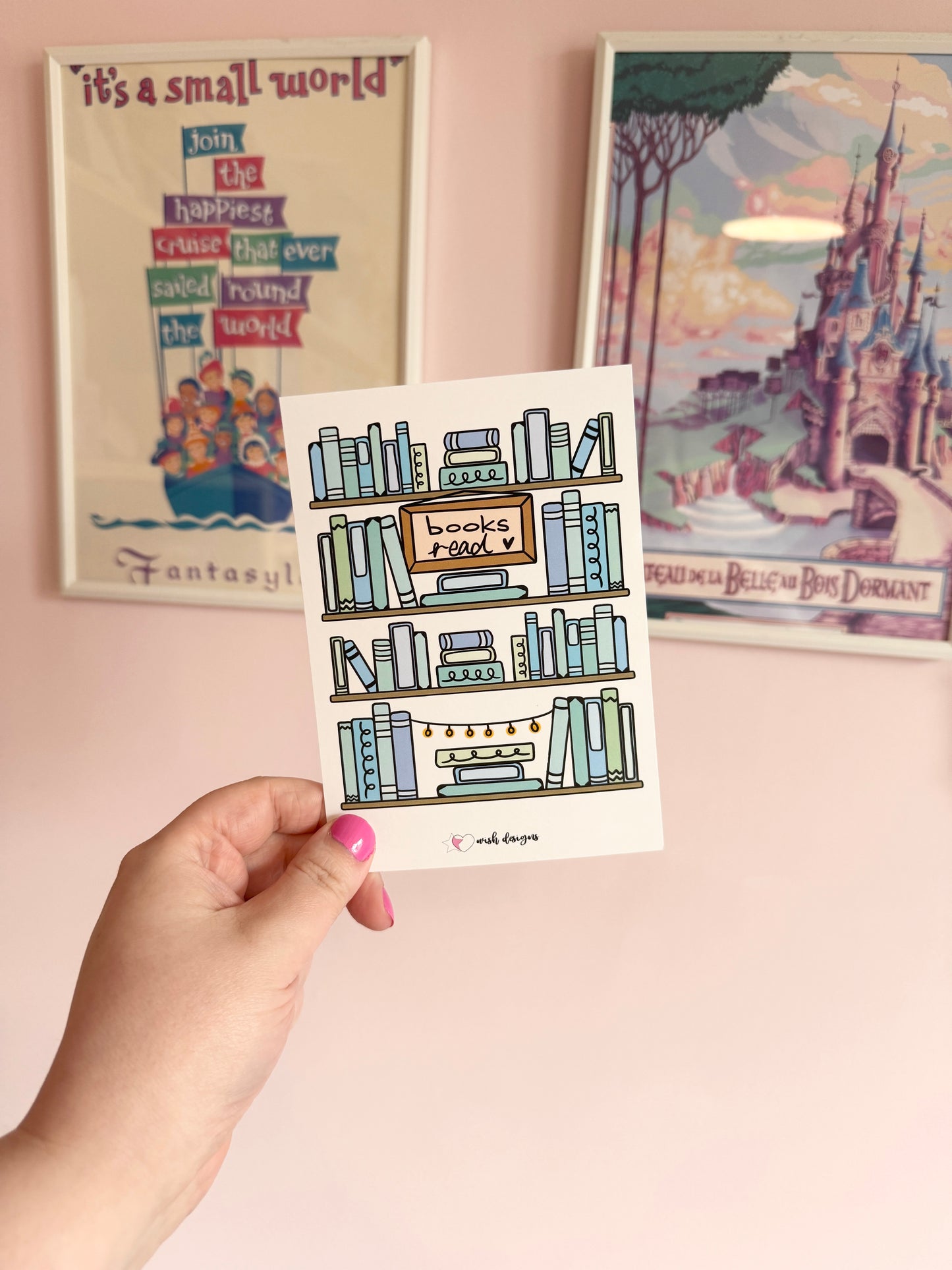 Books Read Postcard (Blues)