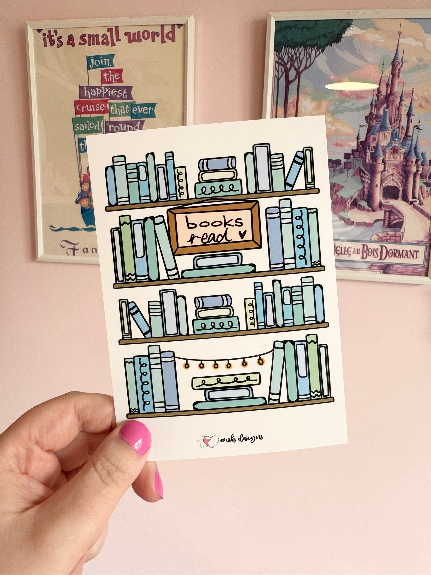 Books Read Postcard (Blues)