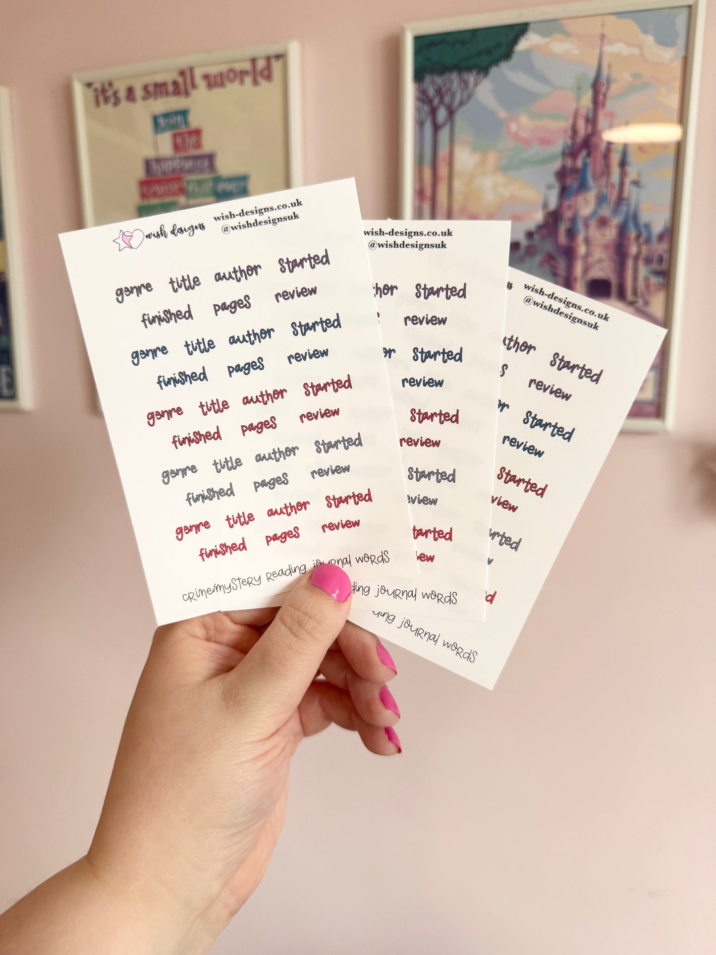 Crime/Mystery Reading Journal Words Vinyl Sticker Sheet