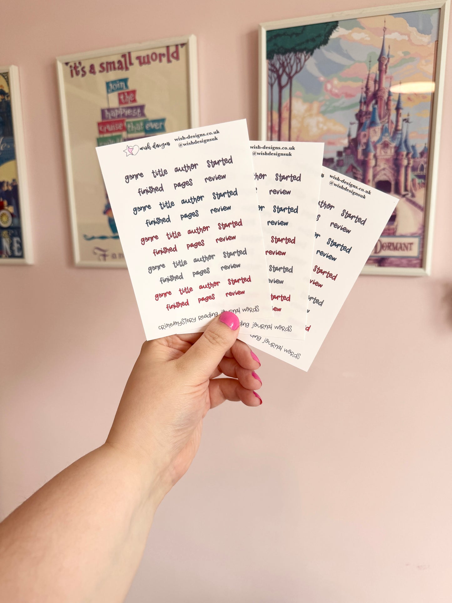 Crime/Mystery Reading Journal Words Vinyl Sticker Sheet