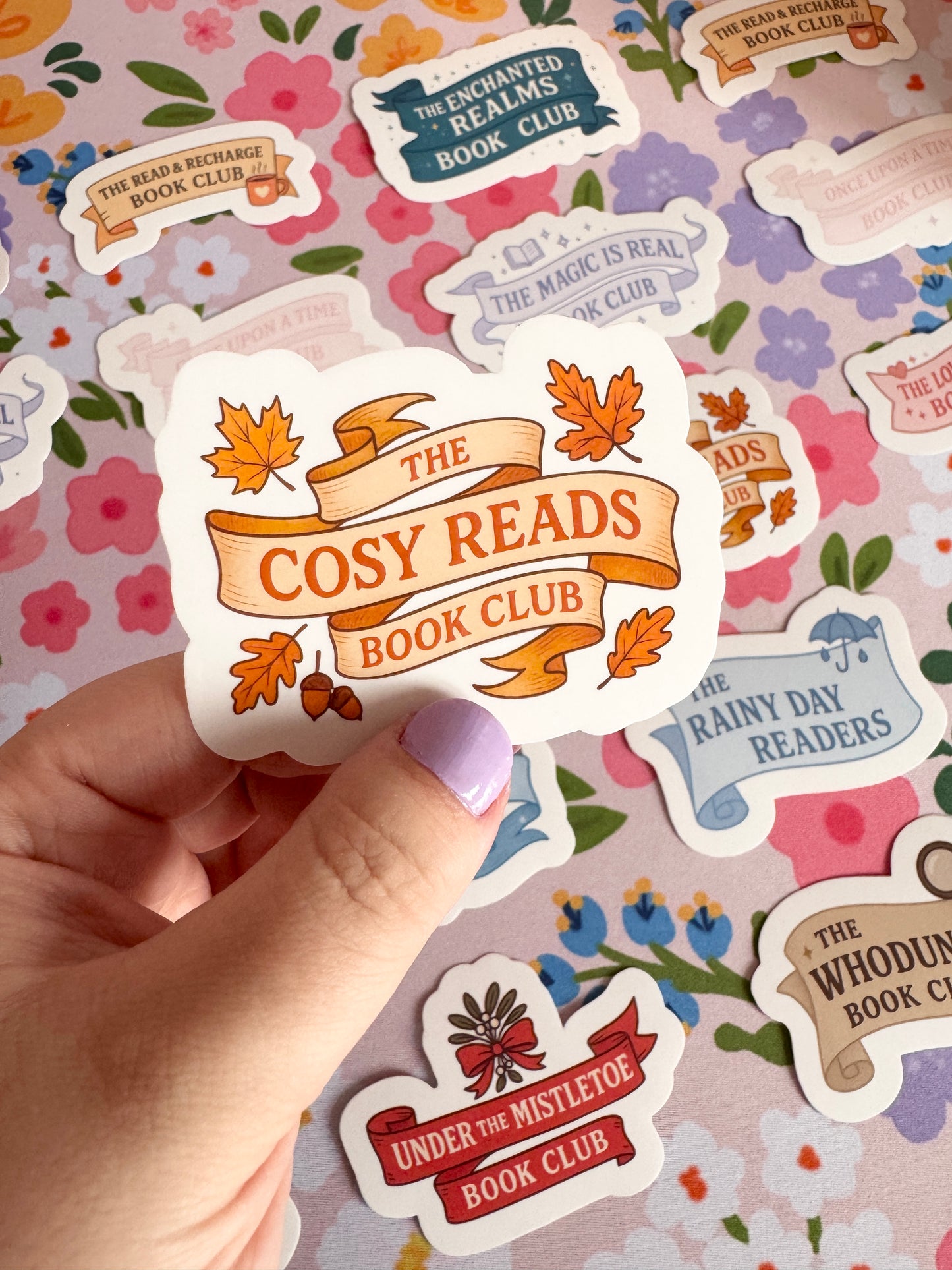 The Cosy Reads Book Club Clear Sticker