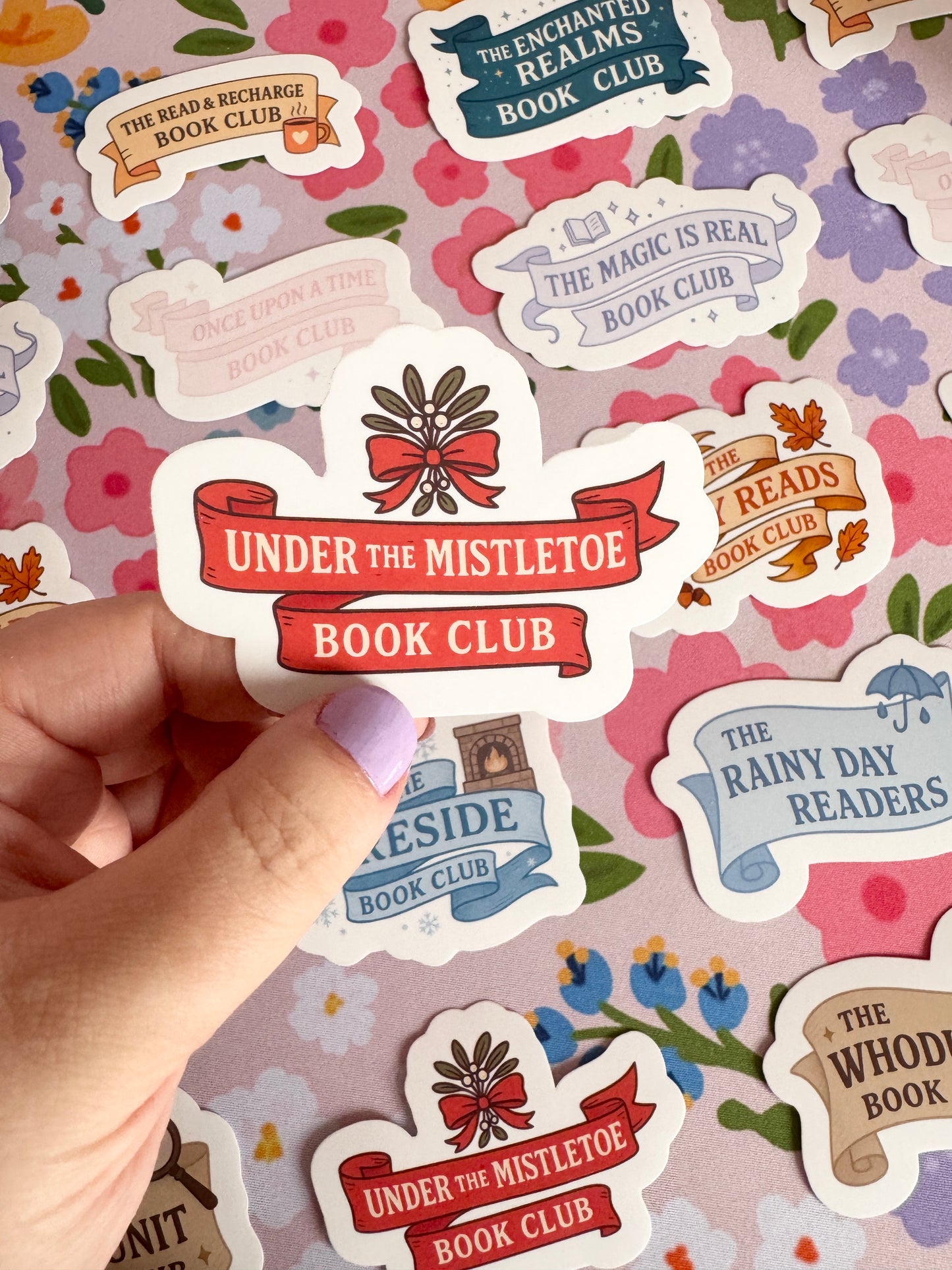 Under the Mistletoe Book Club Clear Sticker