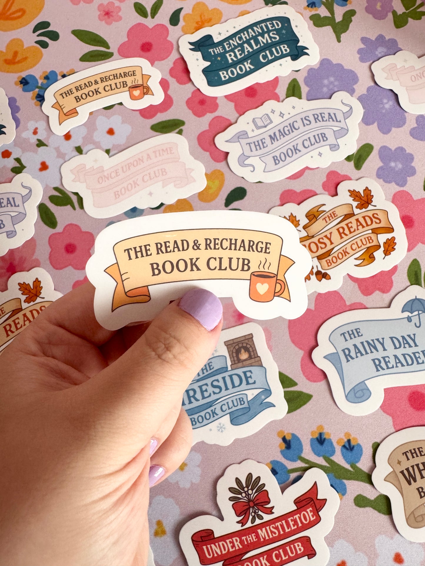 The Read & Recharge Book Club Clear Sticker