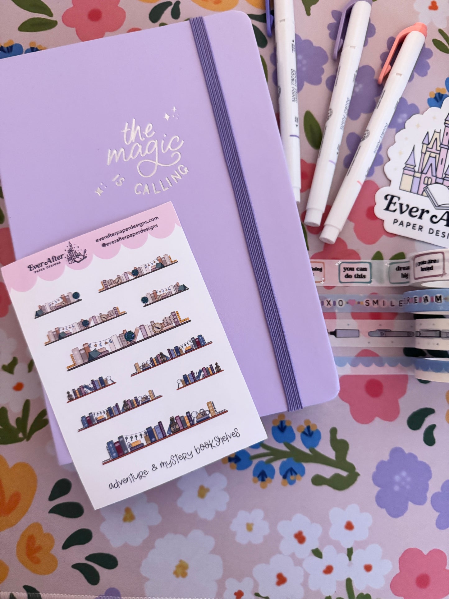 Adventure & Mystery Bookshelves Sticker Sheet