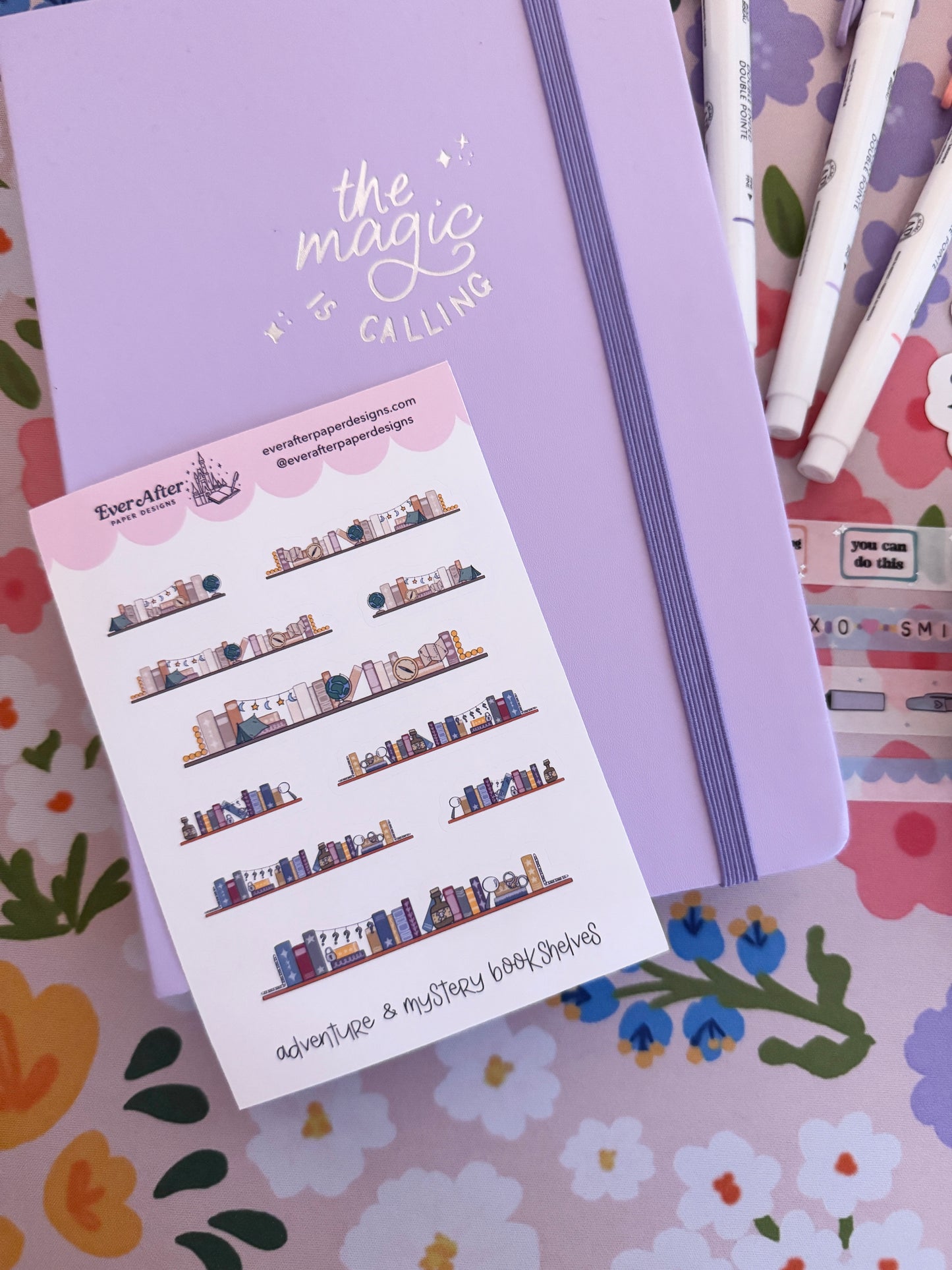Adventure & Mystery Bookshelves Sticker Sheet