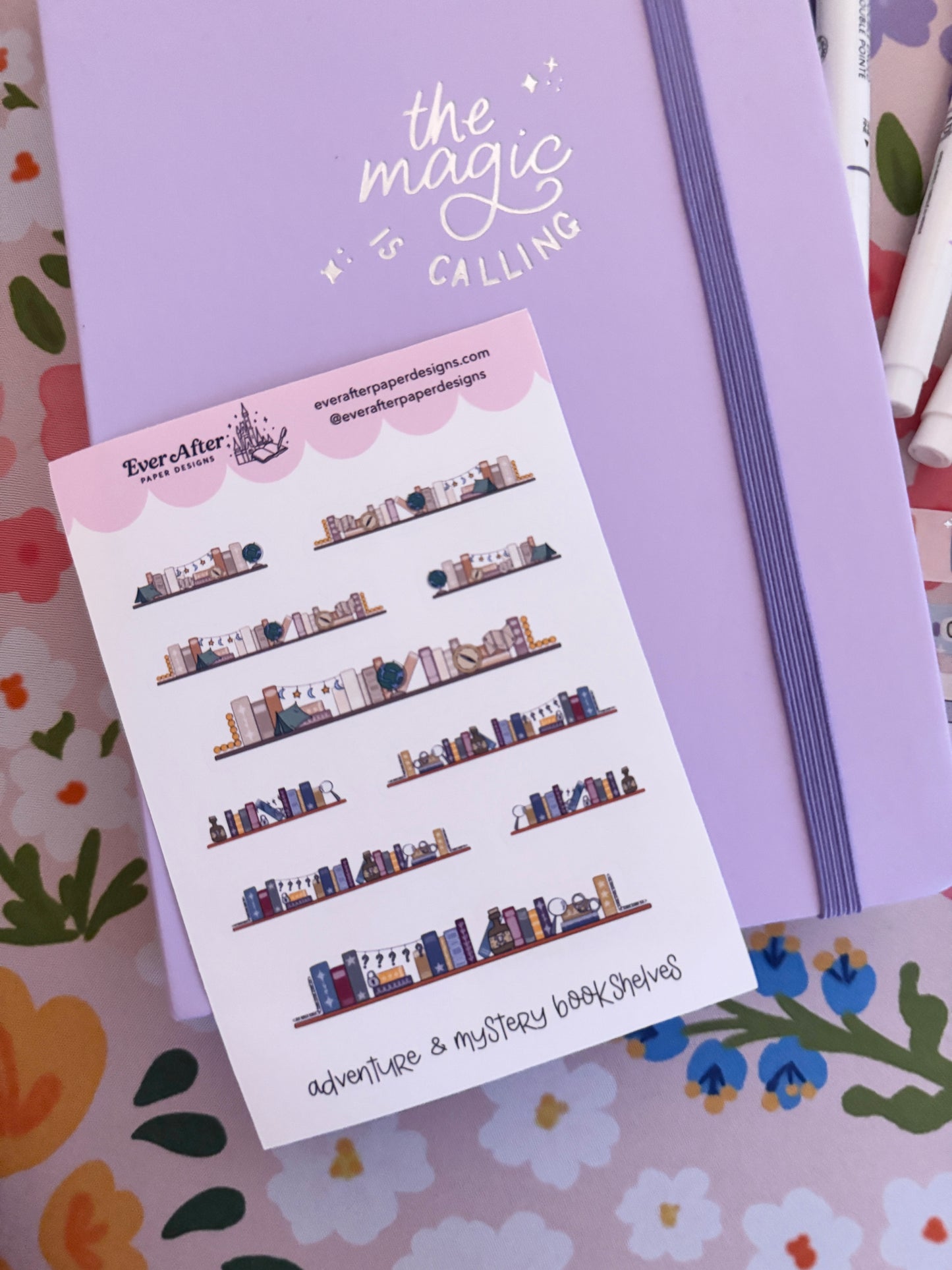 Adventure & Mystery Bookshelves Sticker Sheet