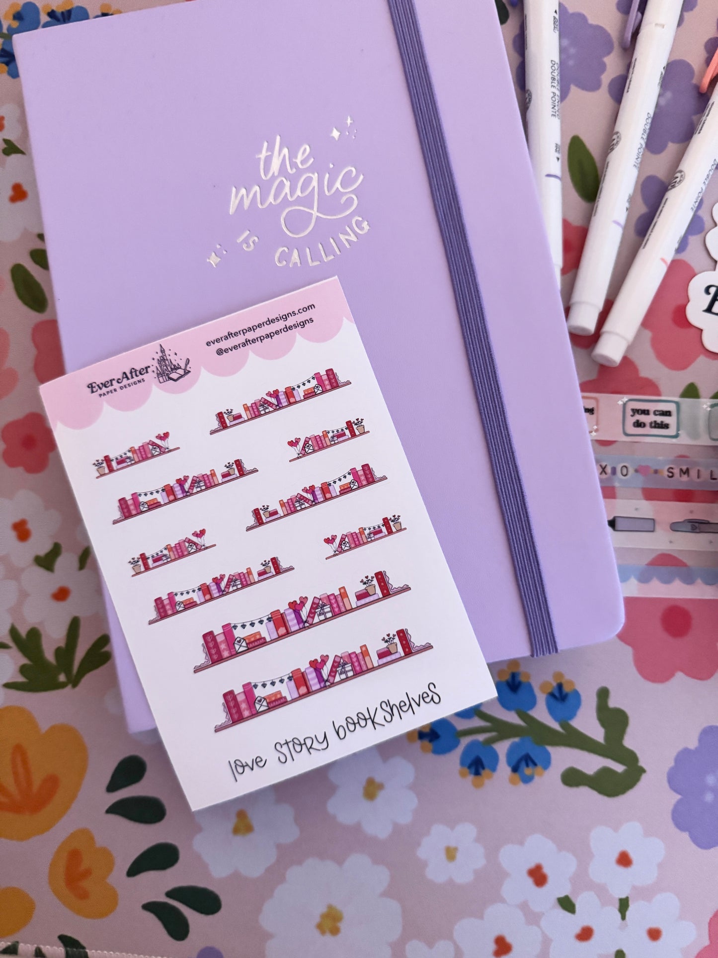 Love Story Bookshelves Sticker Sheet