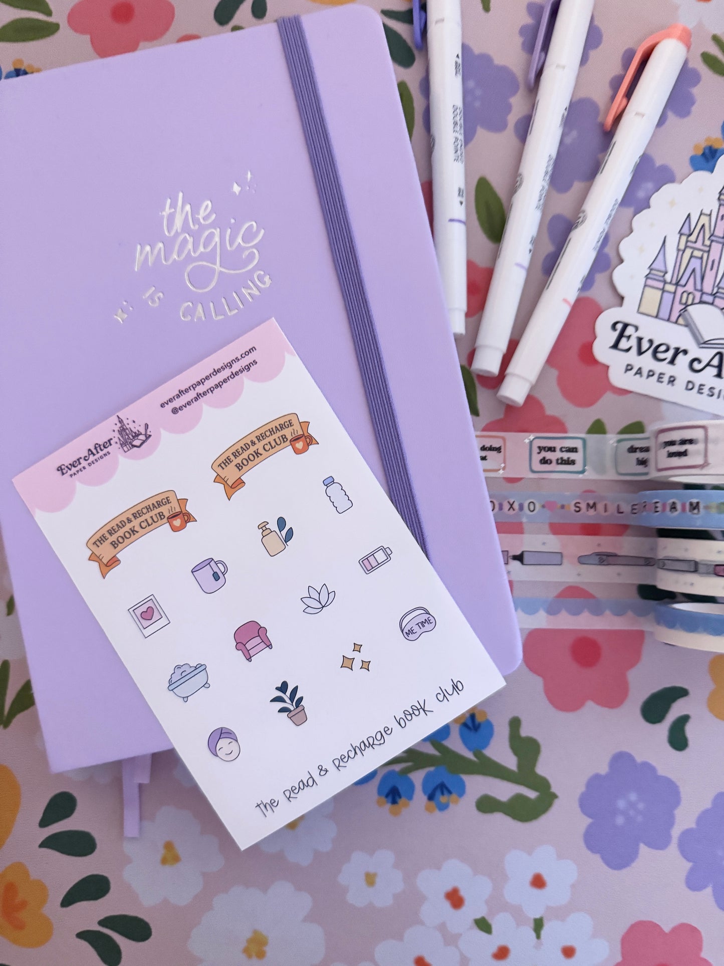 The Read & Recharge Book Club Sticker Sheet