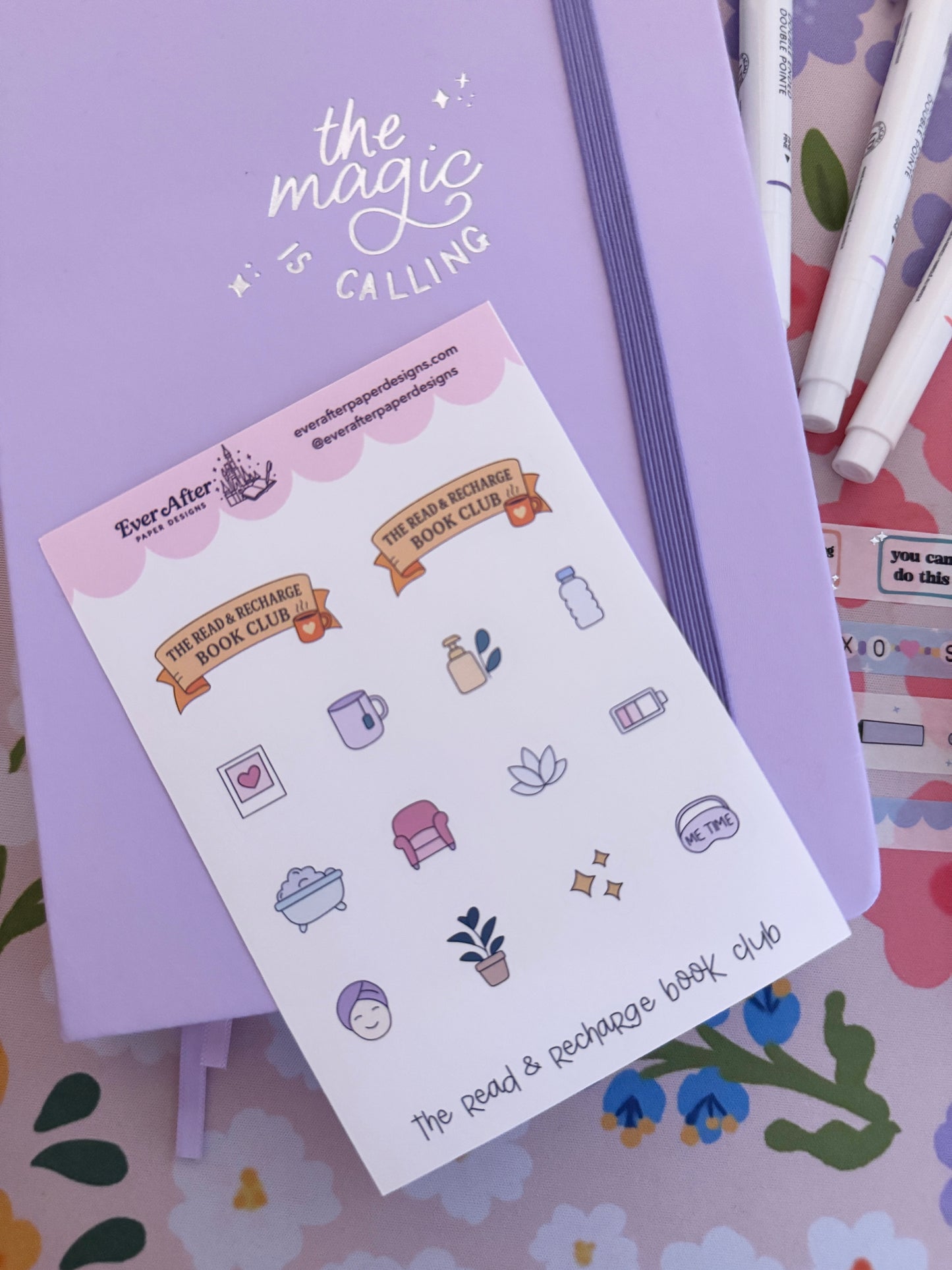 The Read & Recharge Book Club Sticker Sheet