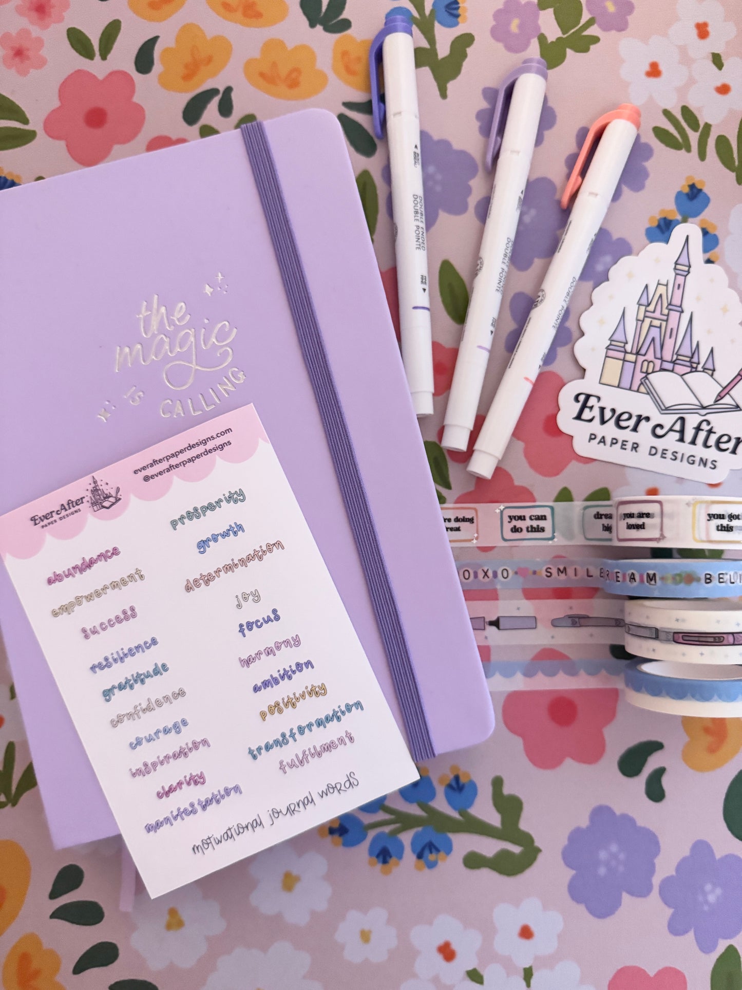 Motivational Journal Words Sticker Sheet
